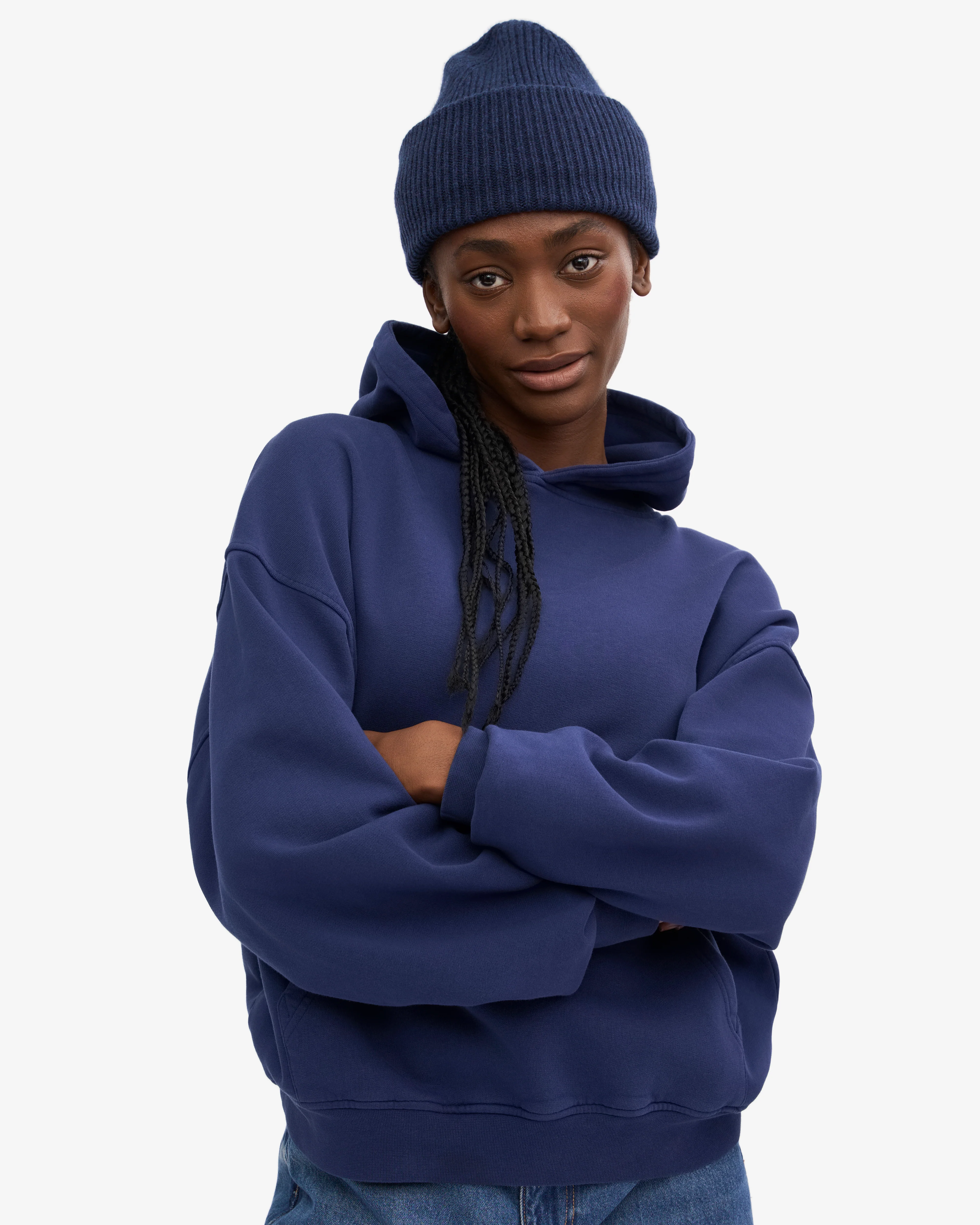 Organic Oversized Hood - Marine Blue