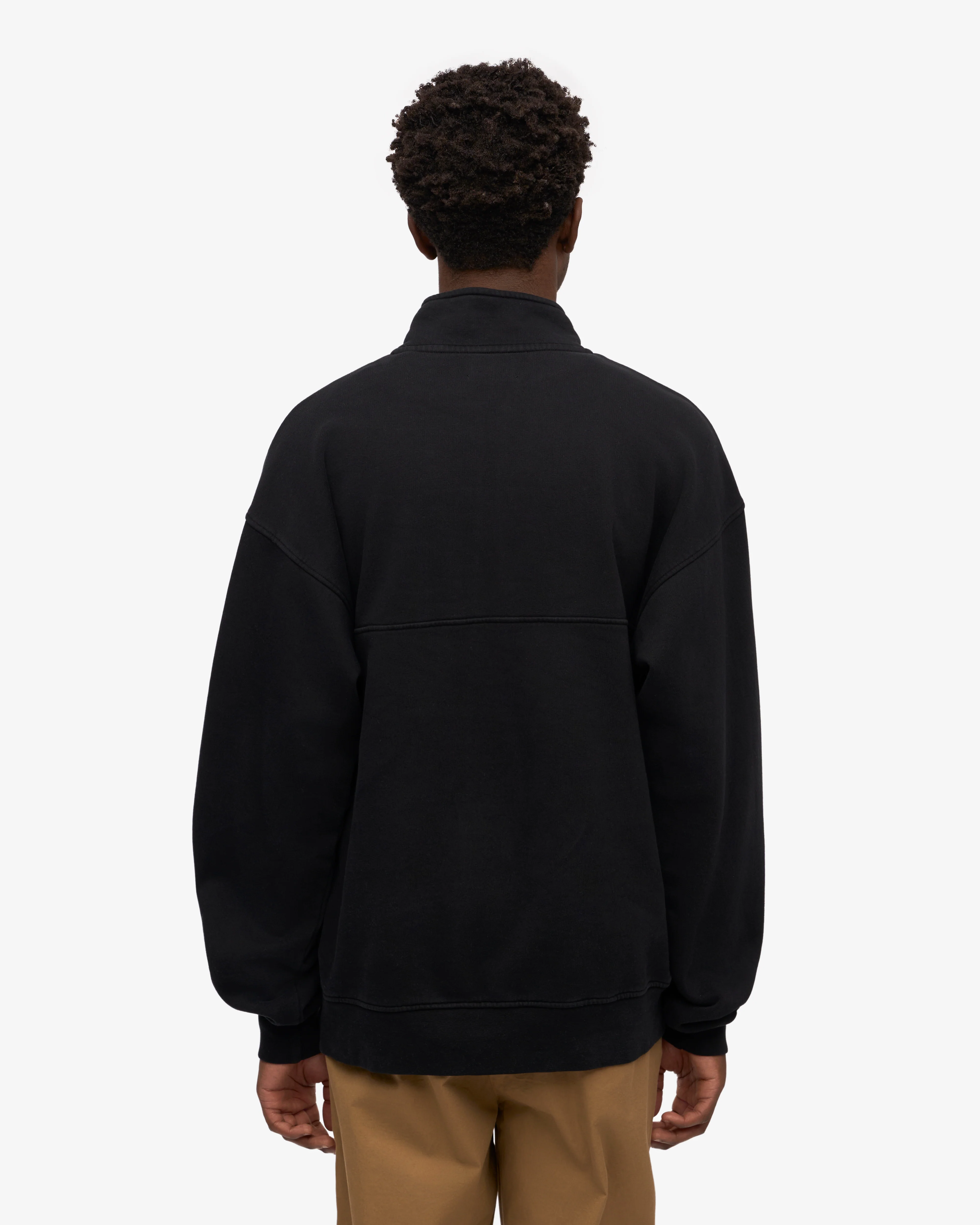 Organic Quarter Zip - Deep Black