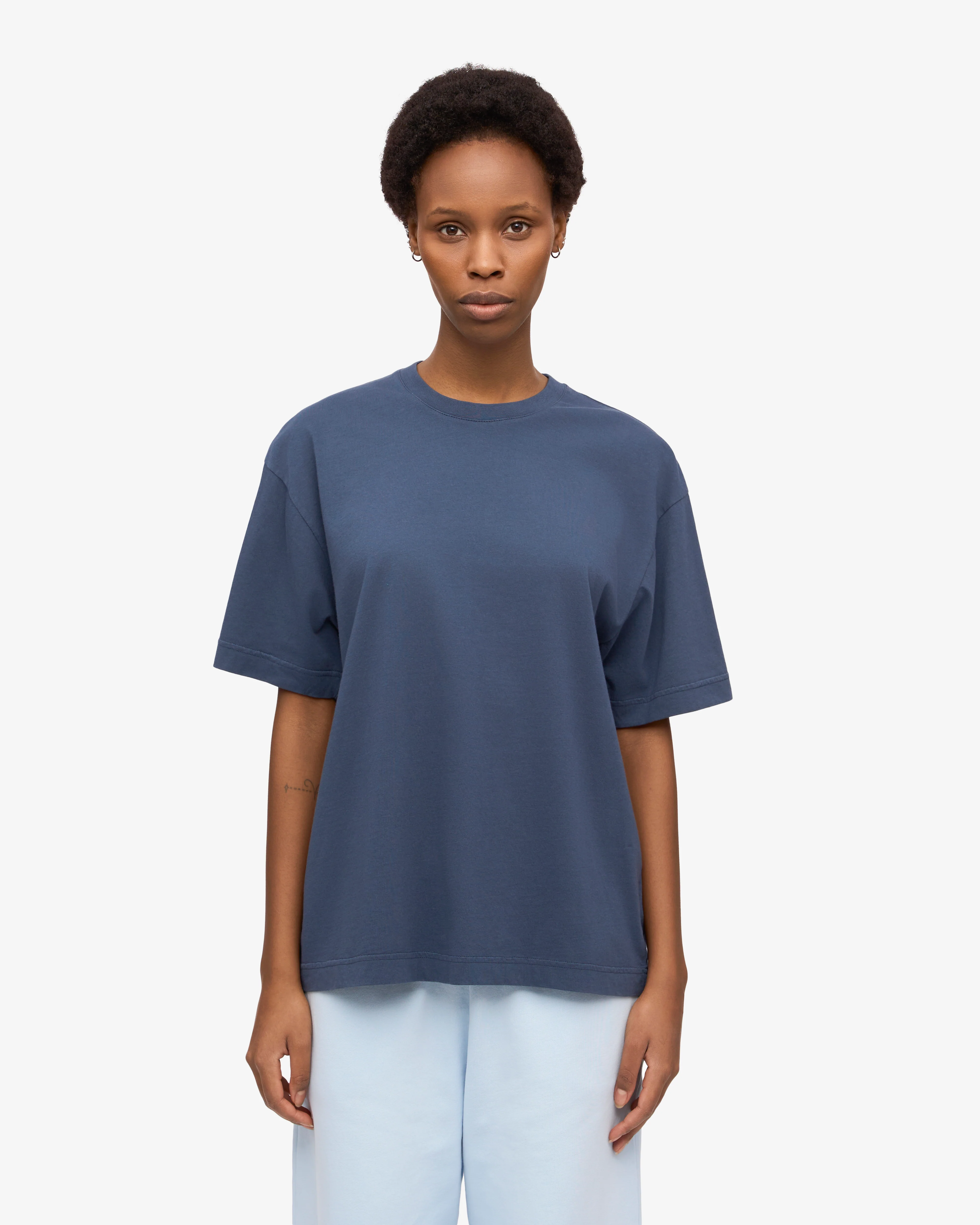 Oversized Organic T-Shirt - Petrol Blue