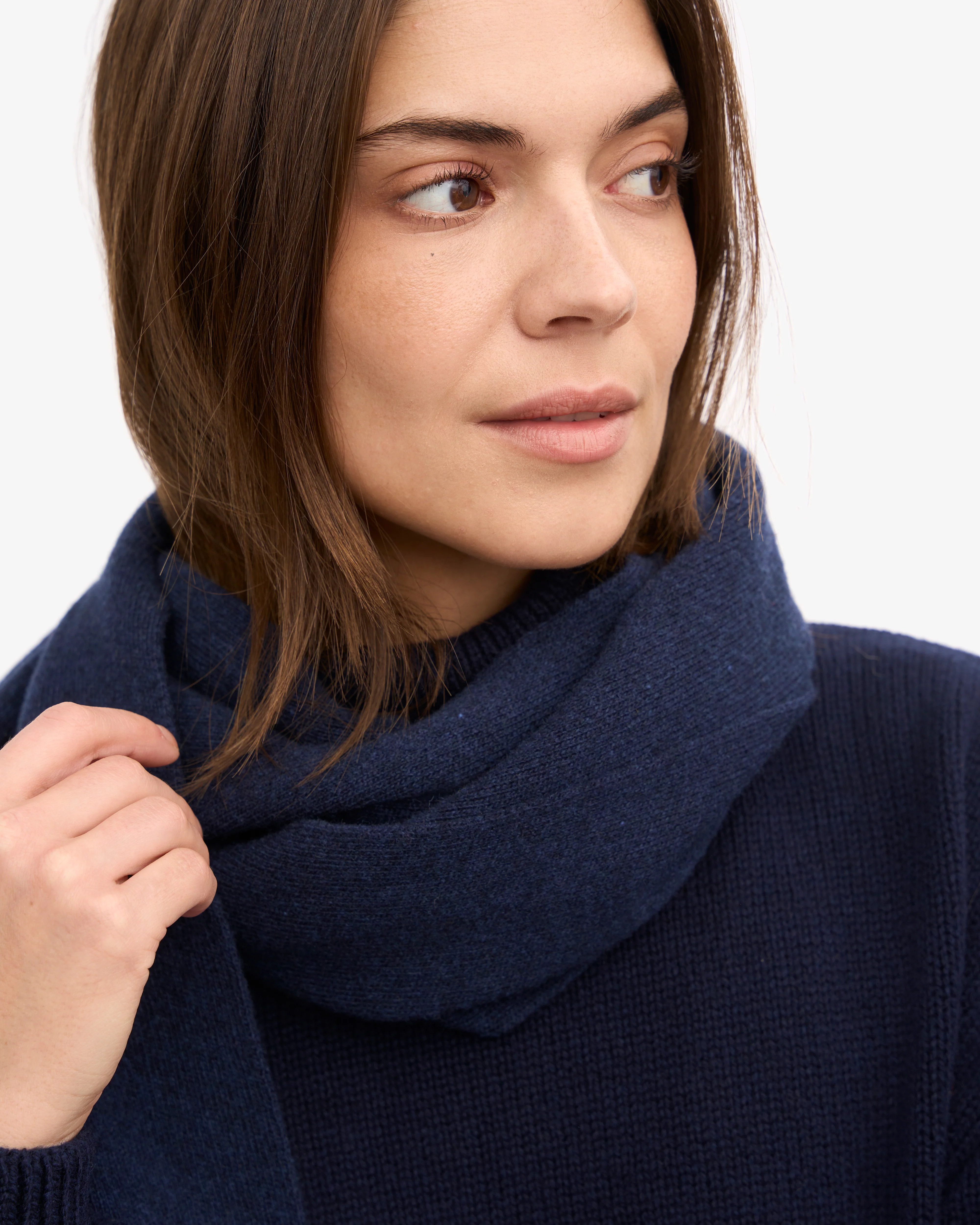 Merino Wool Scarf - Marine Blue