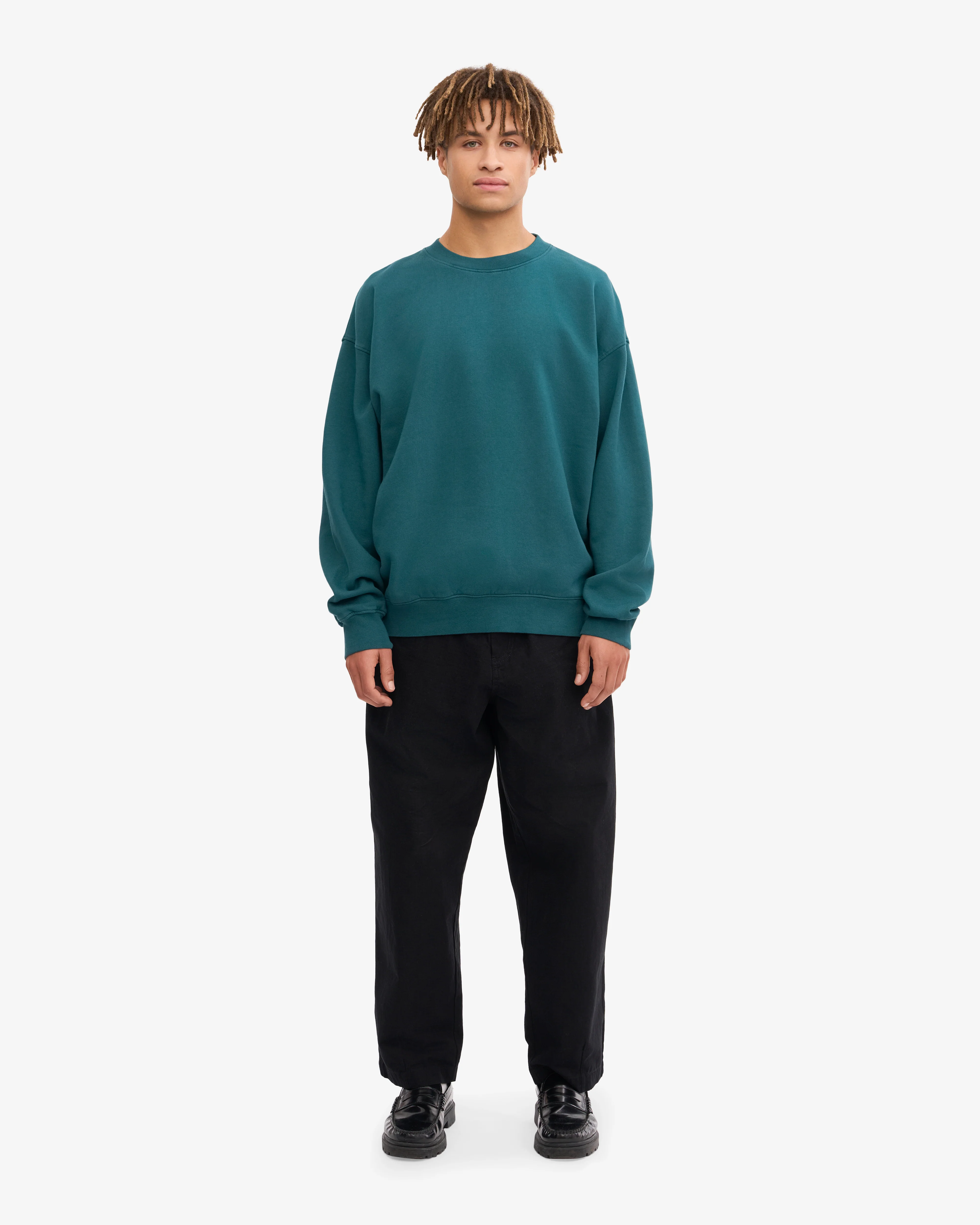 Organic Oversized Crew - Ocean Green