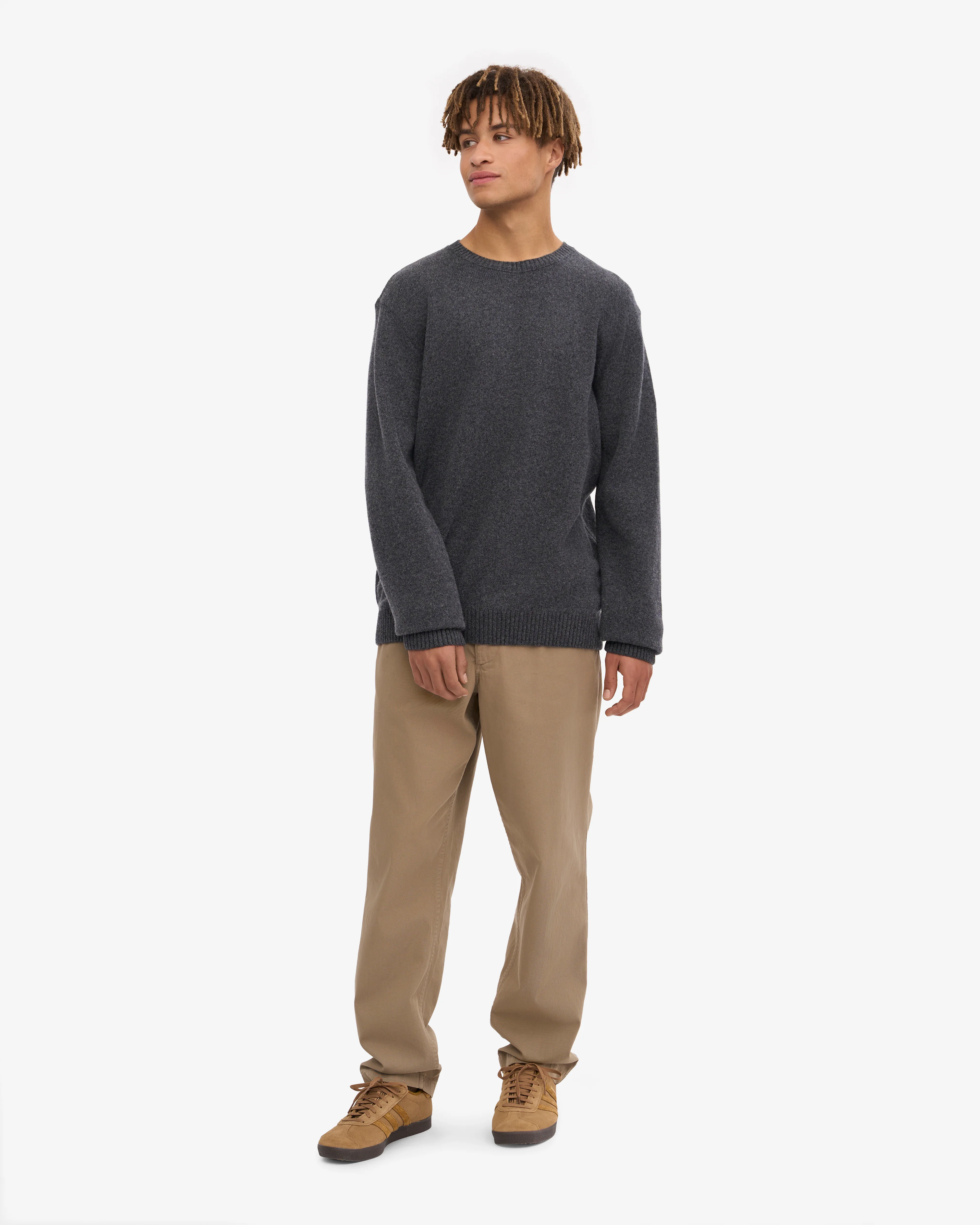 Classic Merino Wool Crew - Lava Grey