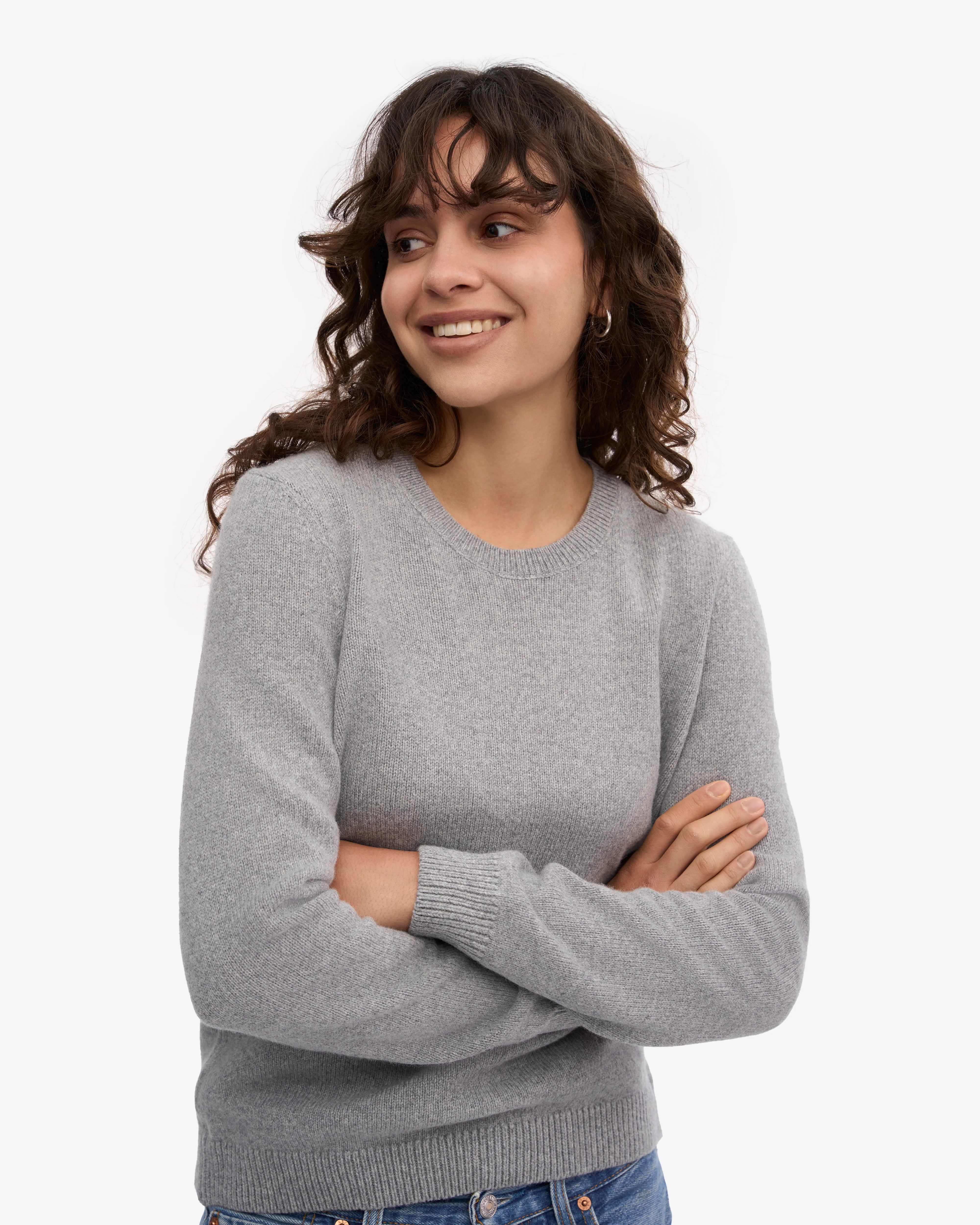 Women Classic Merino Wool Crew - Heather Grey