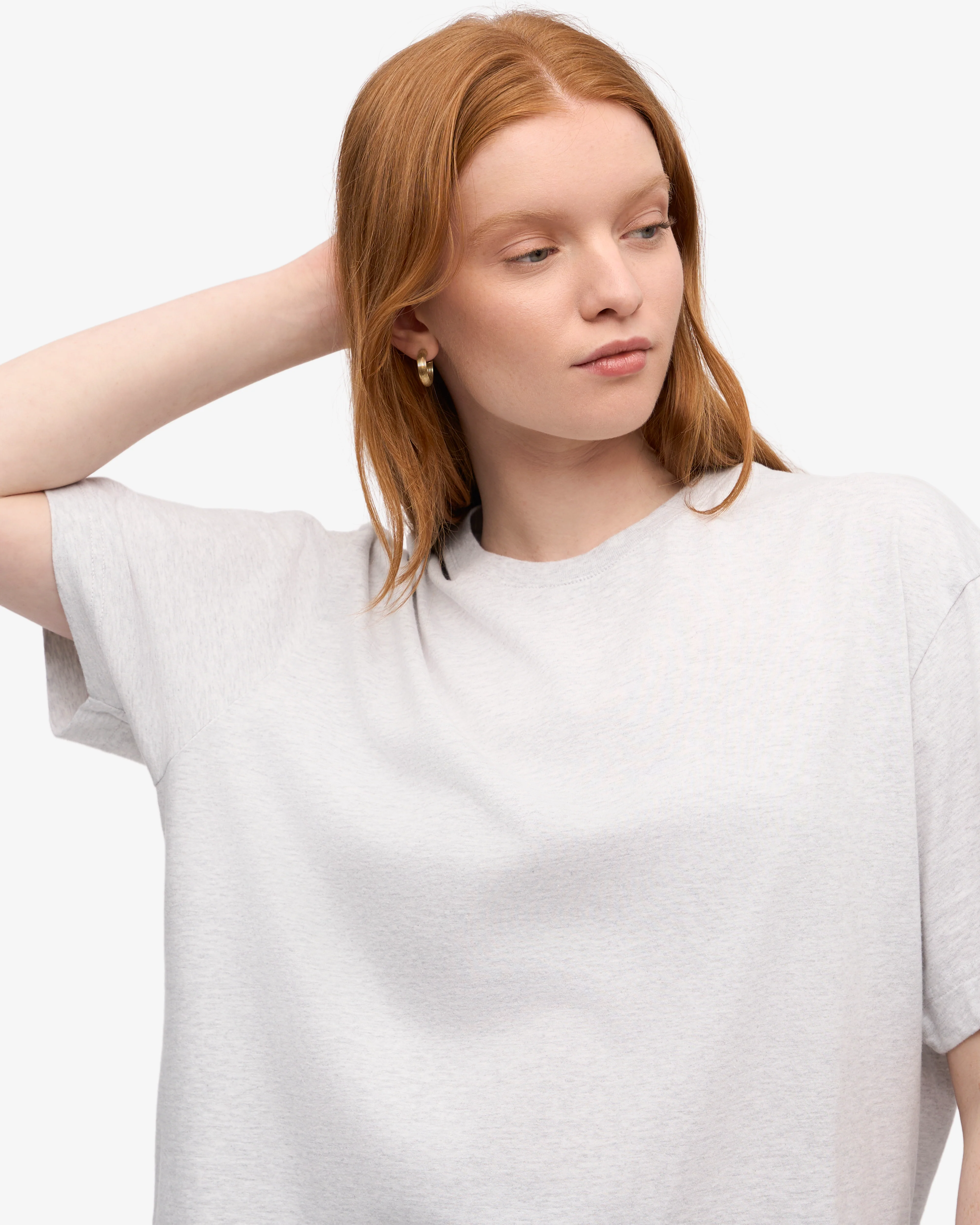 Oversized Organic T-Shirt - Snow Melange
