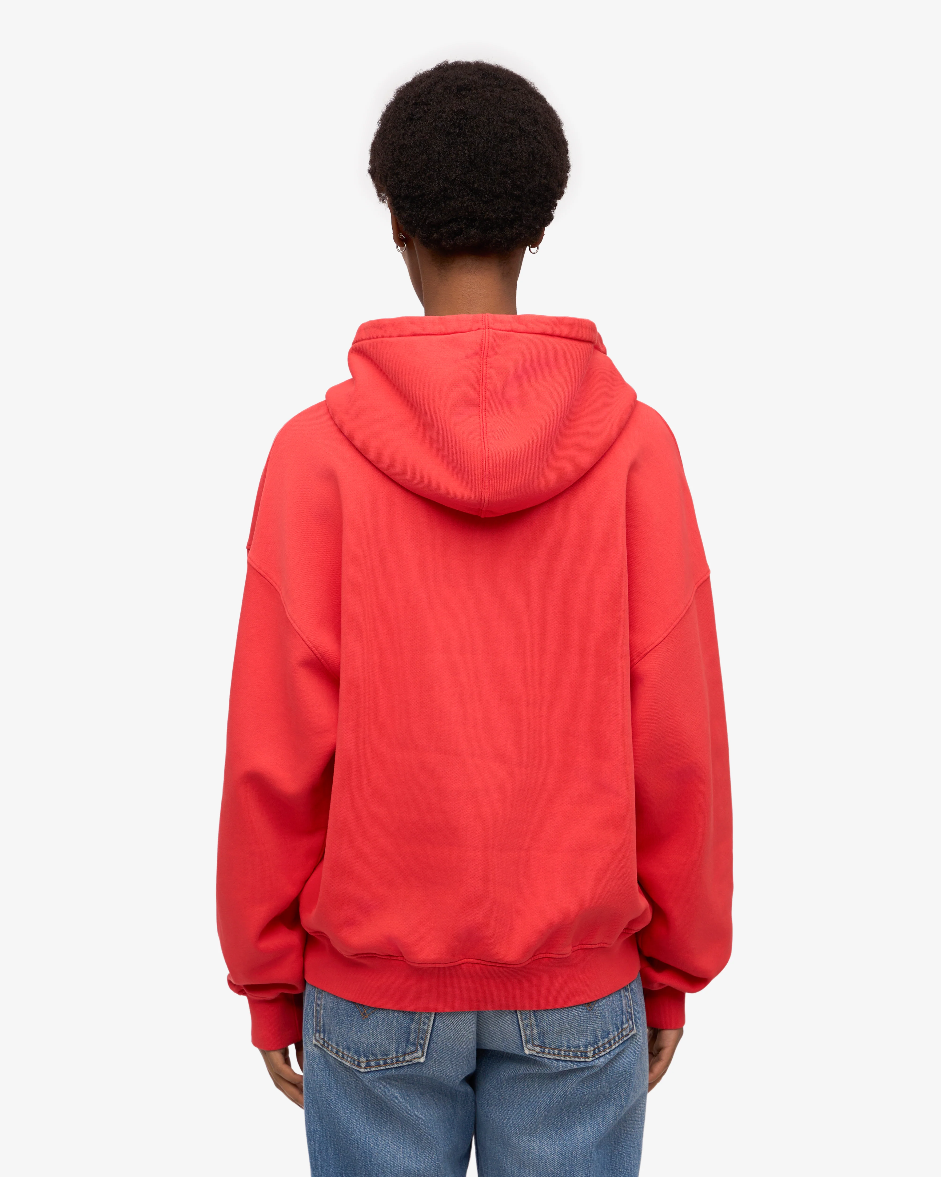 Organic Oversized Hood - Red Tangerine