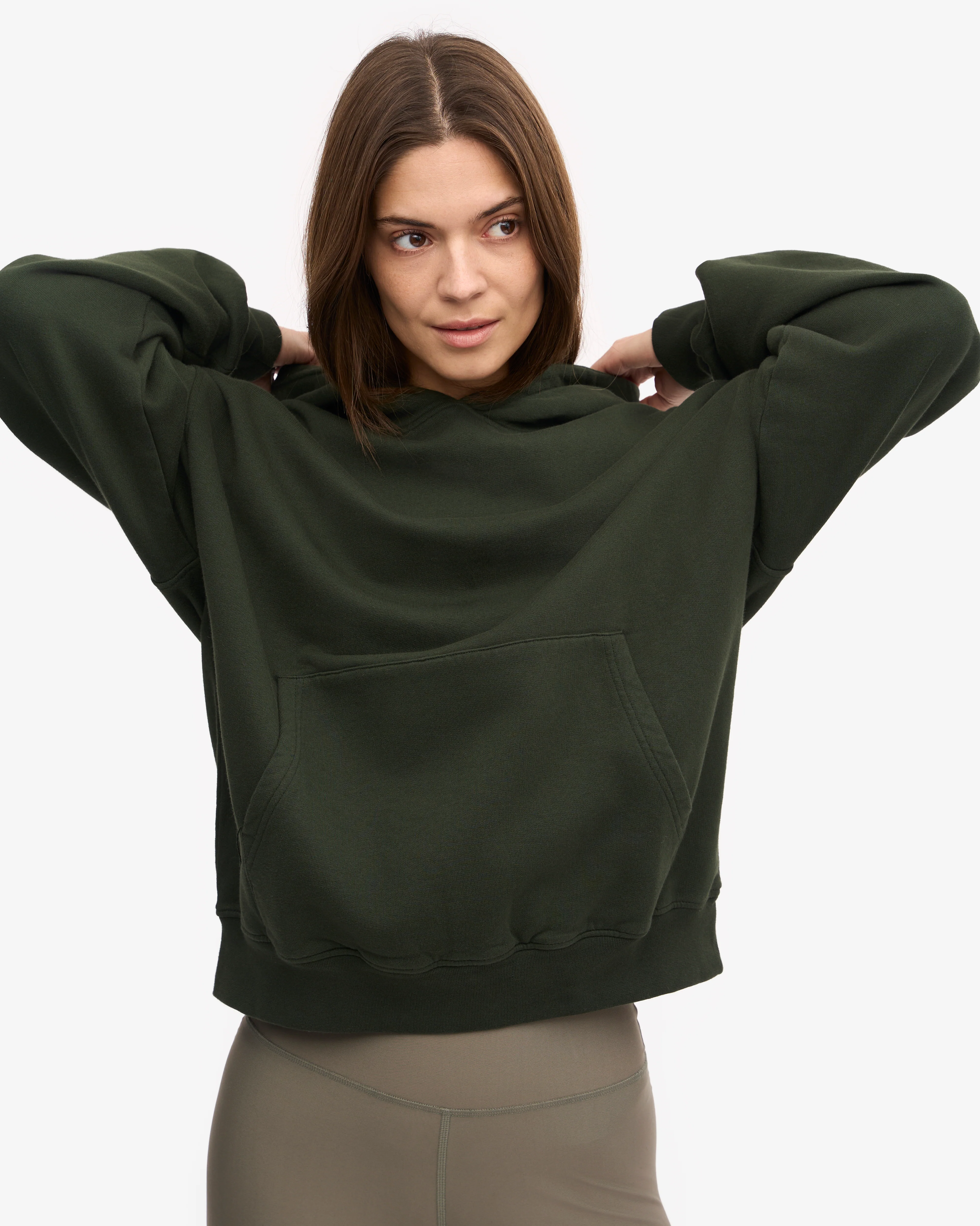 Organic Oversized Hood - Hunter Green