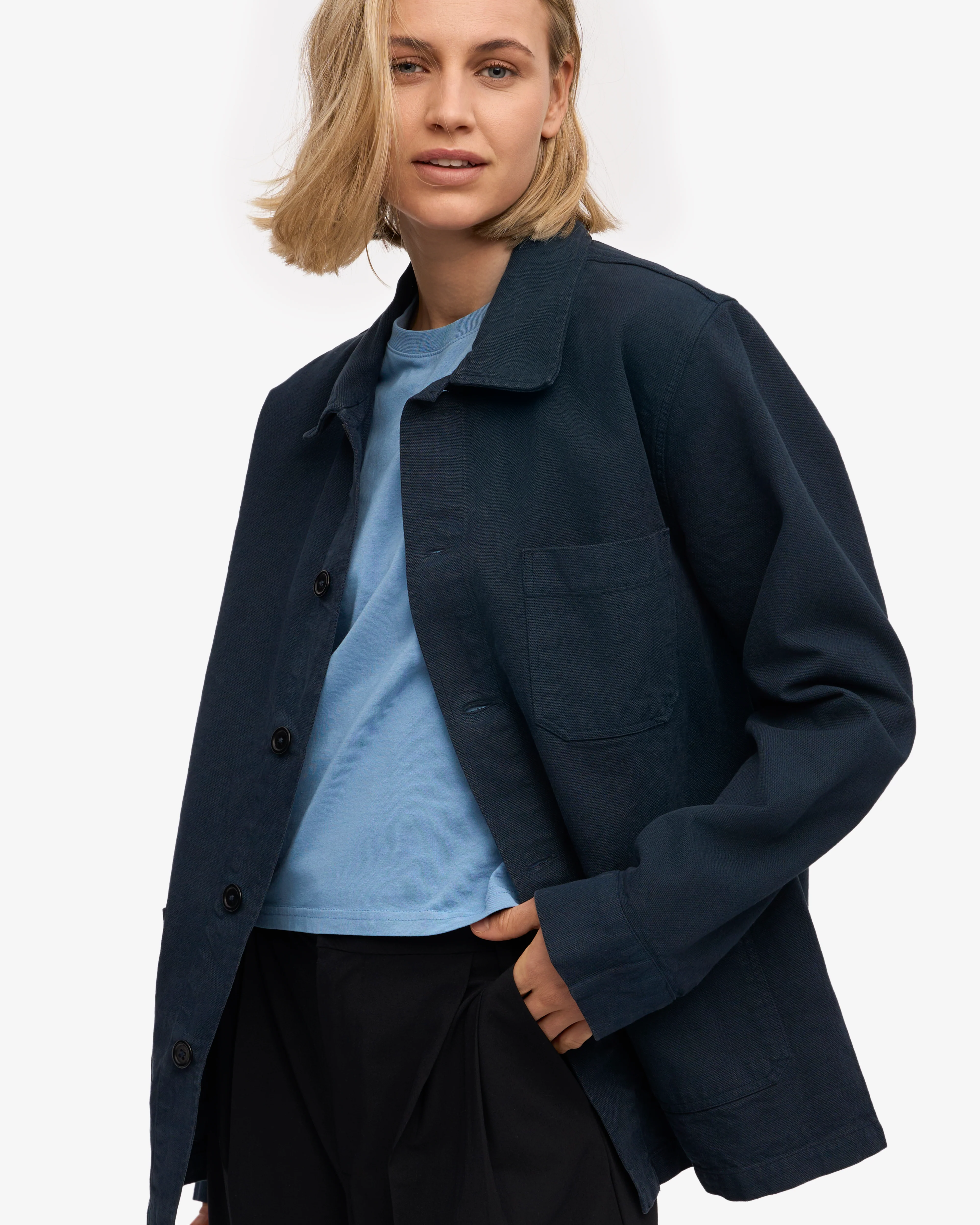 Organic Workwear Jacket - Navy Blue