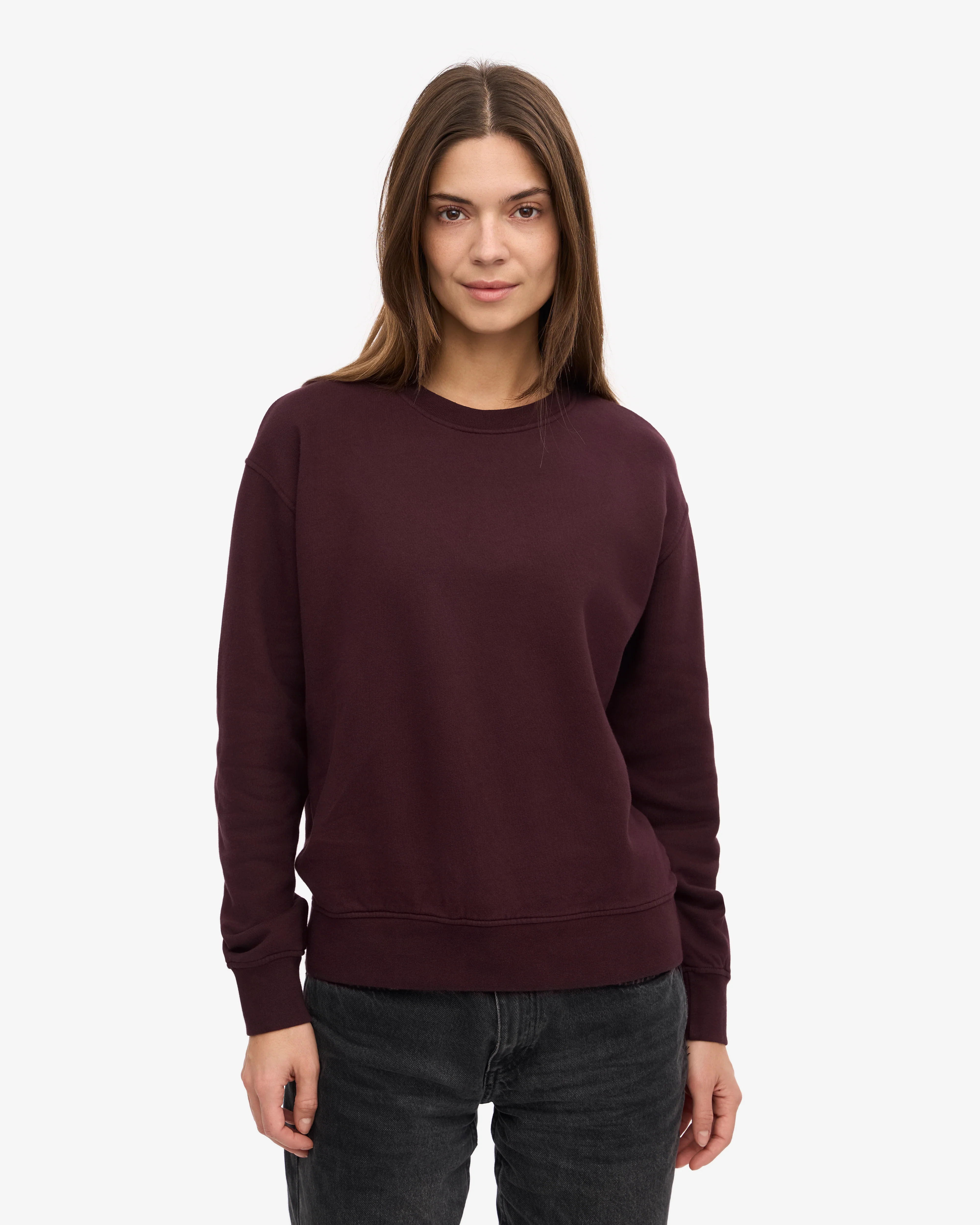 Women Classic Organic Crew - Oxblood Red