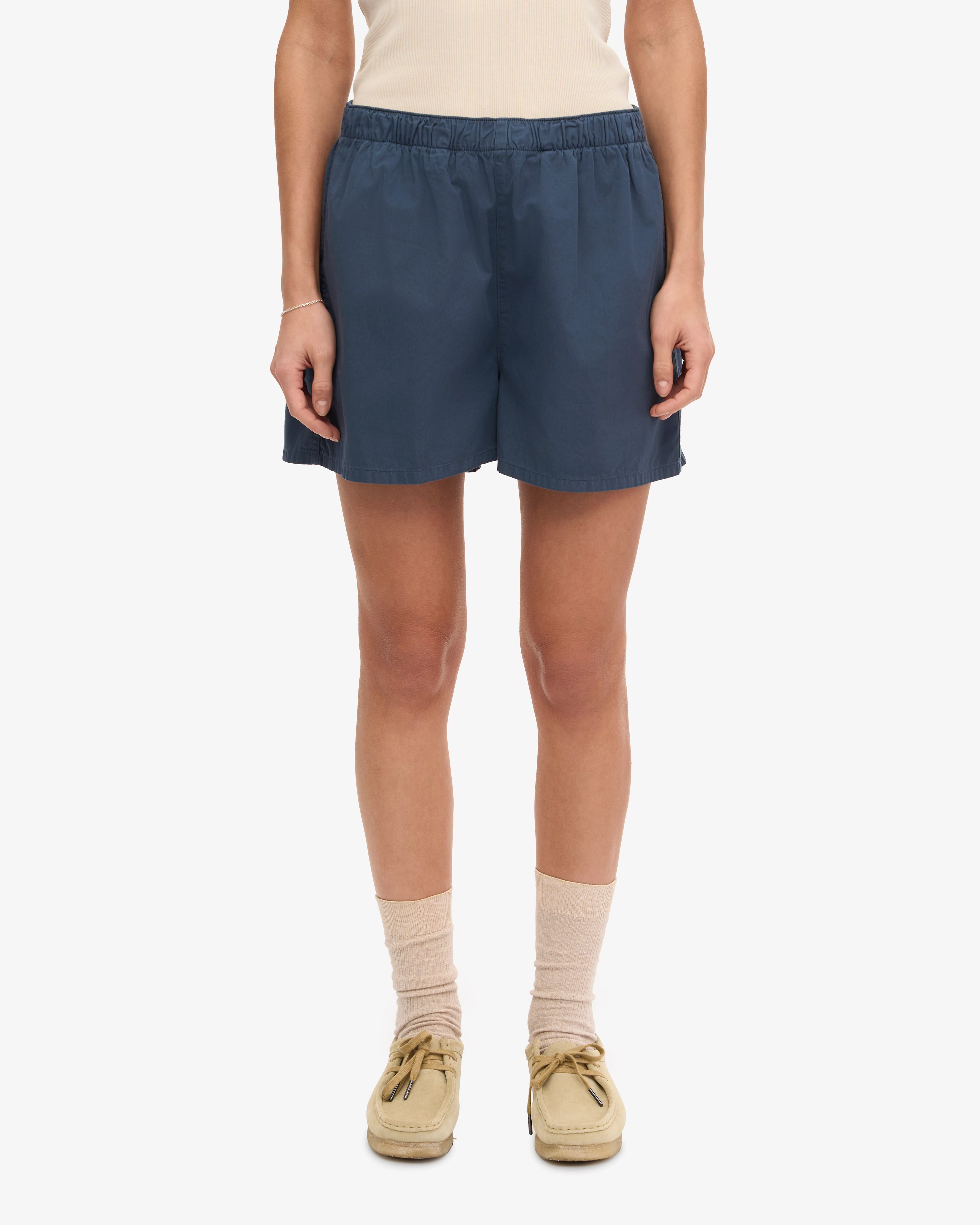 Women Organic Twill Shorts - Petrol Blue