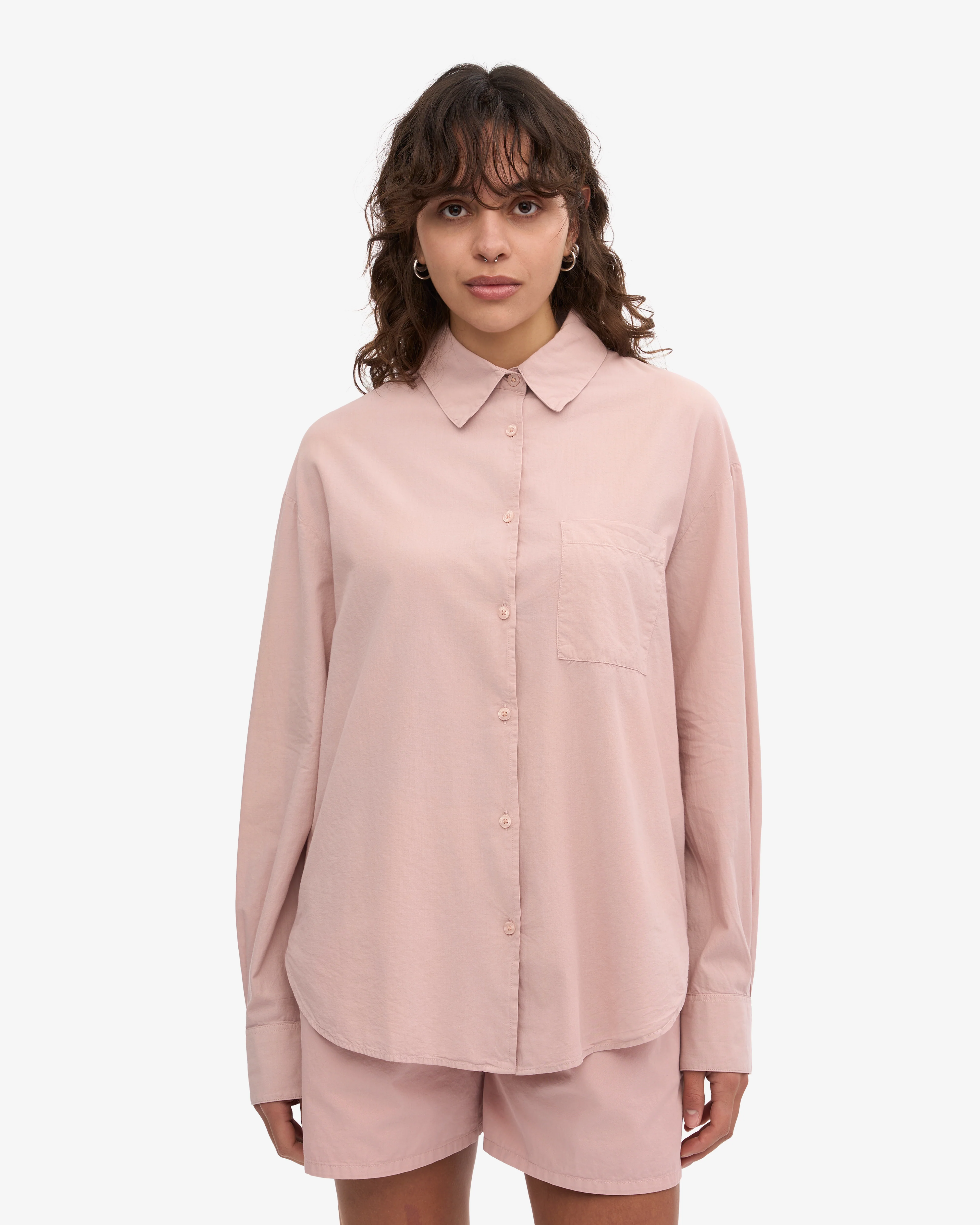 Organic Oversized Shirt - Faded Pink
