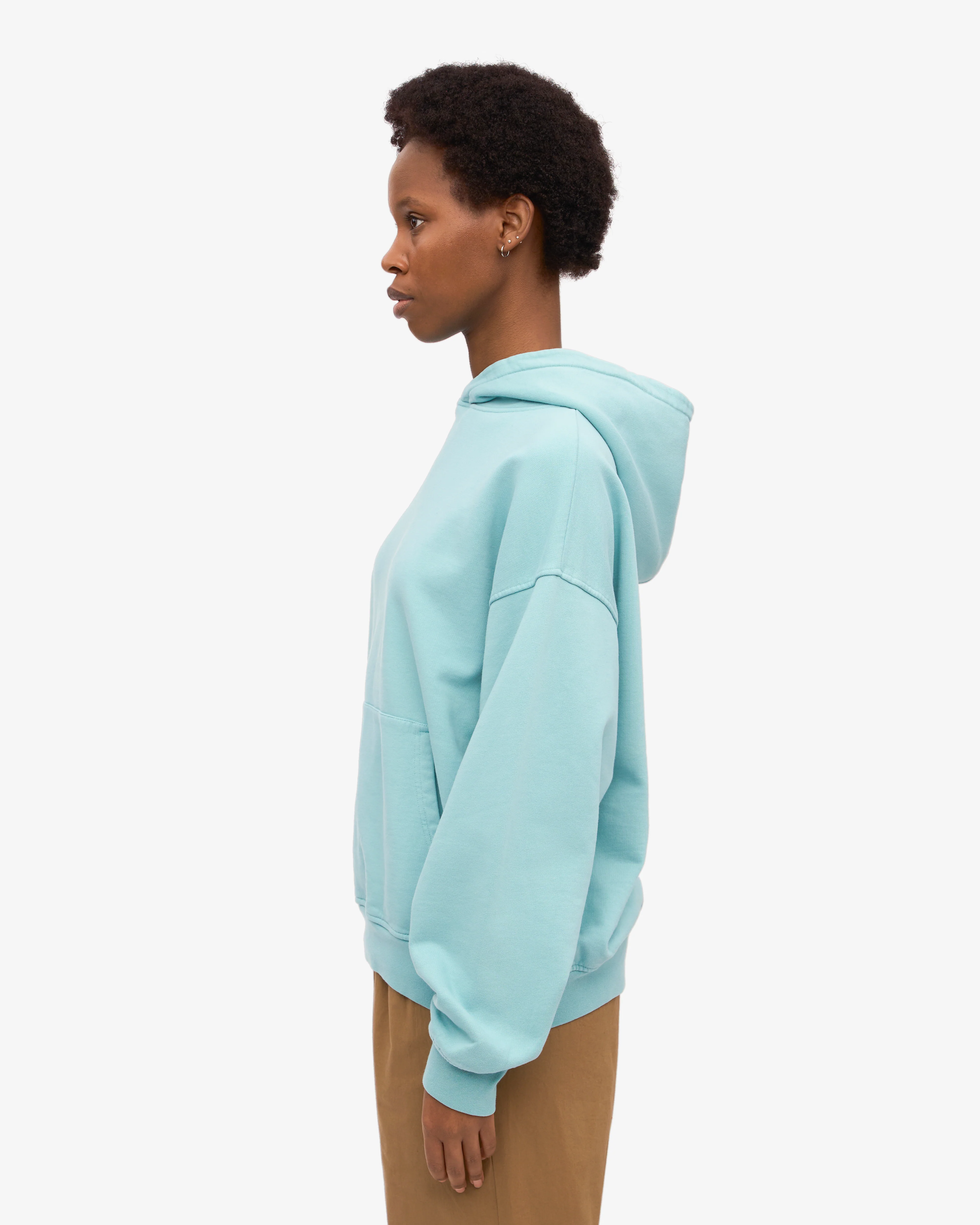 Organic Oversized Hood - Teal Blue