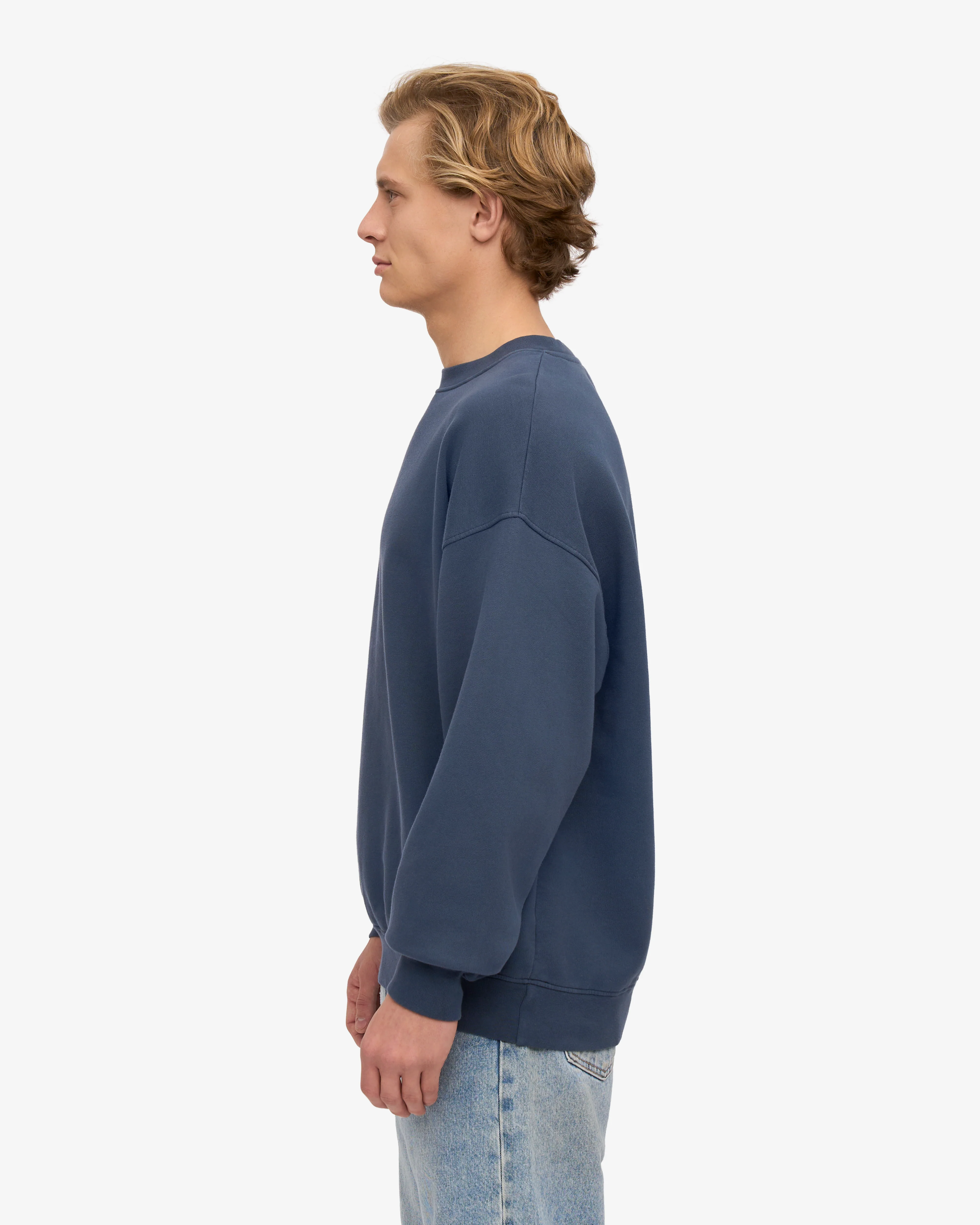 Organic Oversized Crew - Petrol Blue