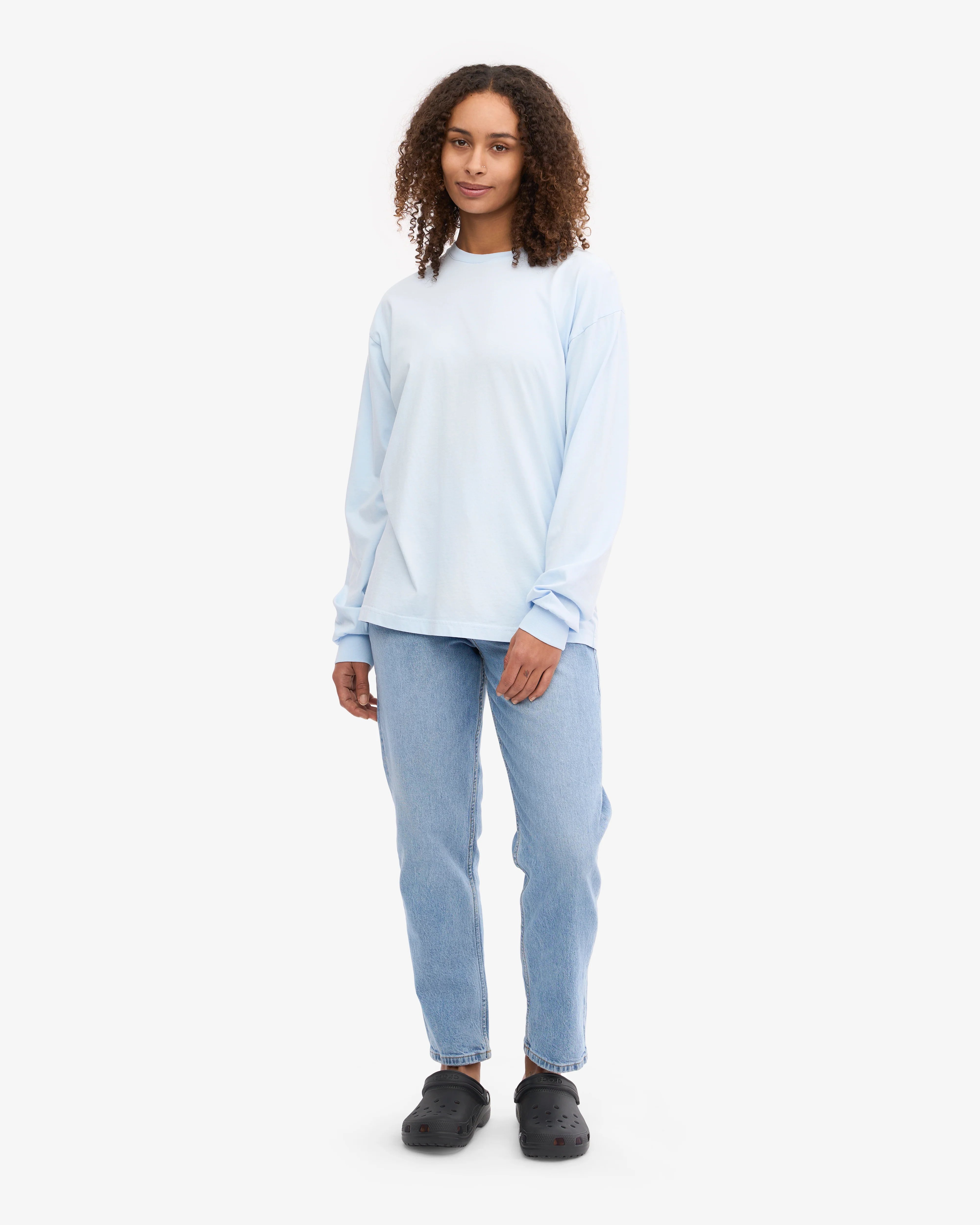 Oversized Organic LS T-Shirt - Polar Blue