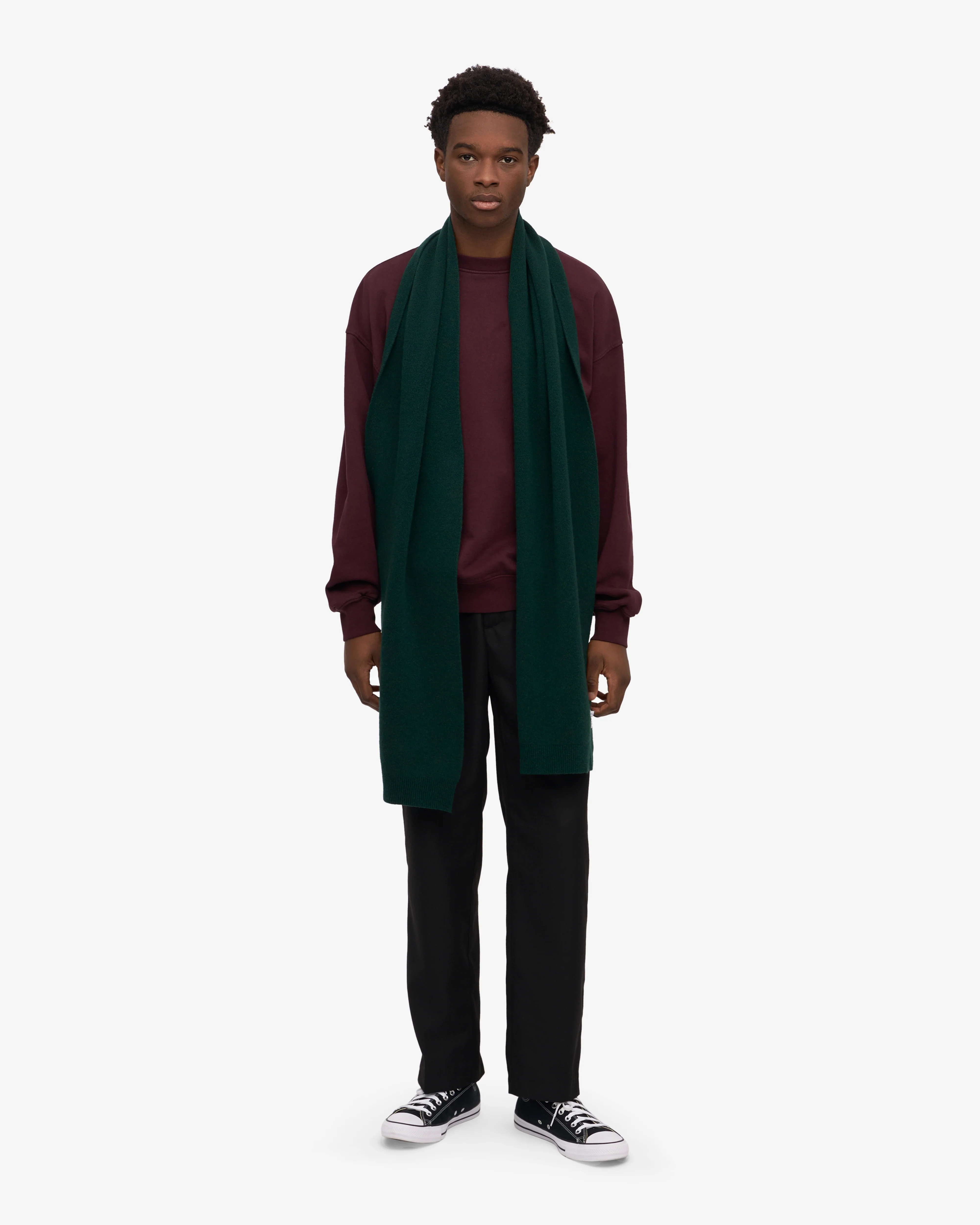 Merino Wool Scarf - Emerald Green