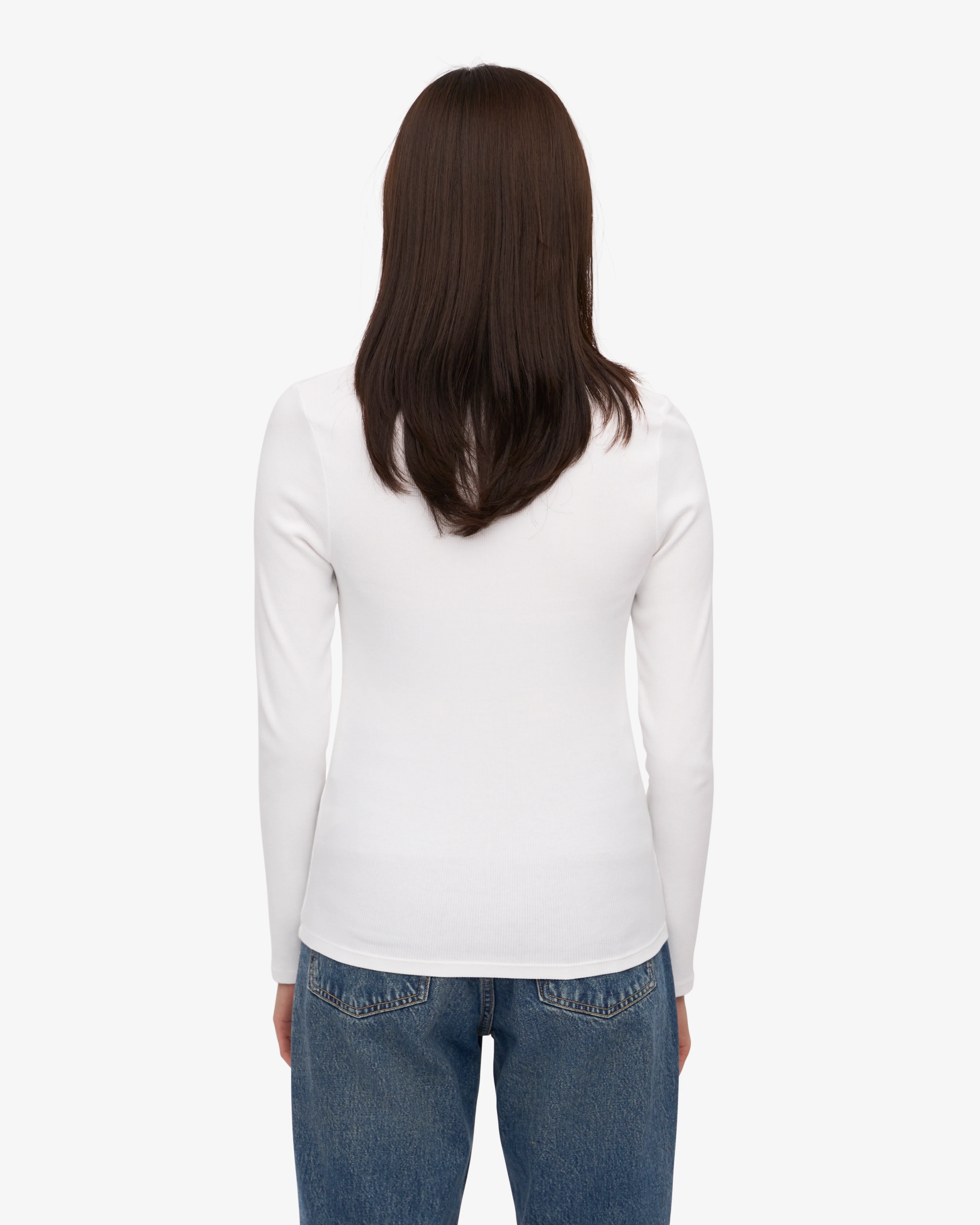 Women Organic Rib LS T-Shirt - Optical White