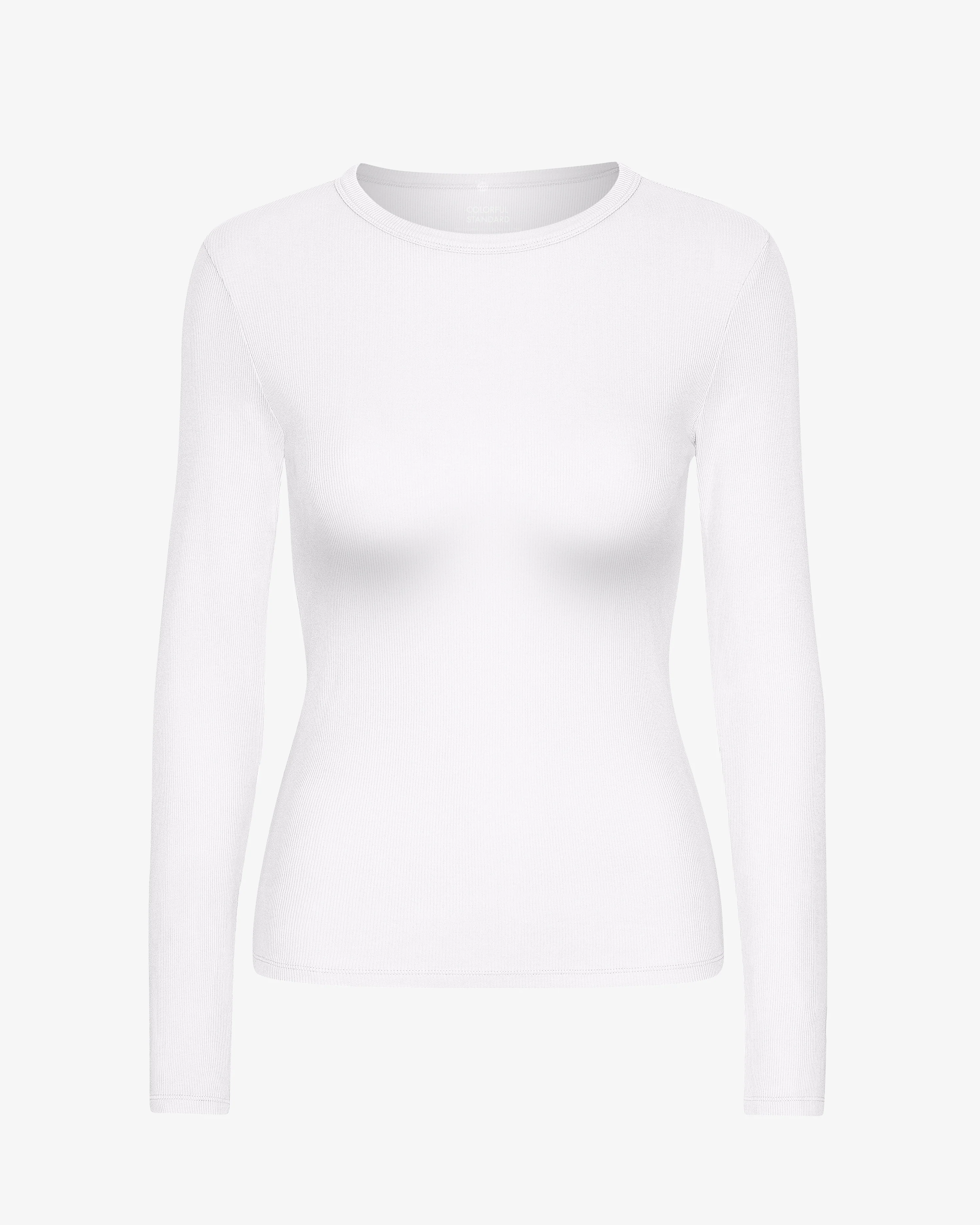Women Organic Rib LS T-Shirt - Optical White