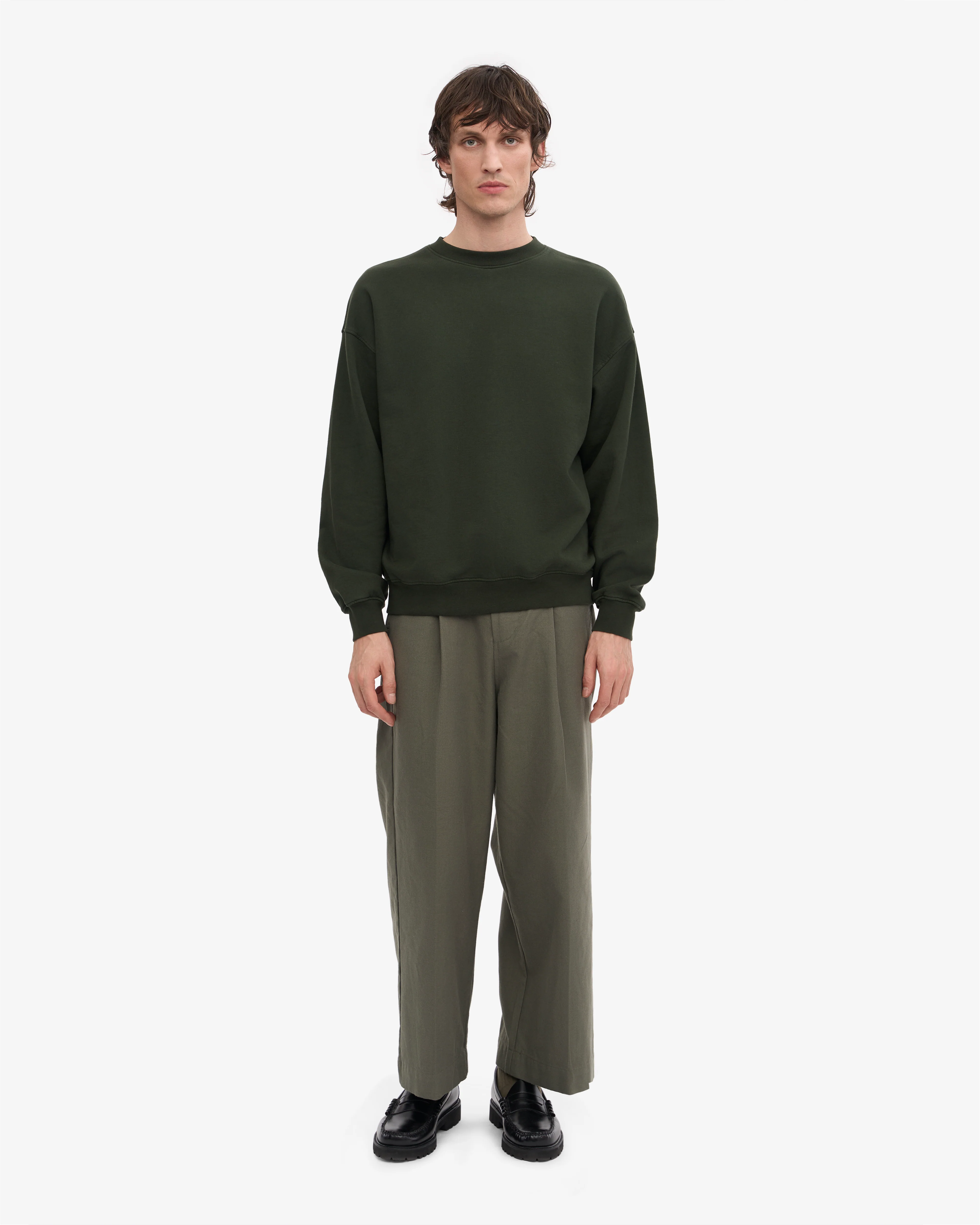 Organic Oversized Crew - Hunter Green