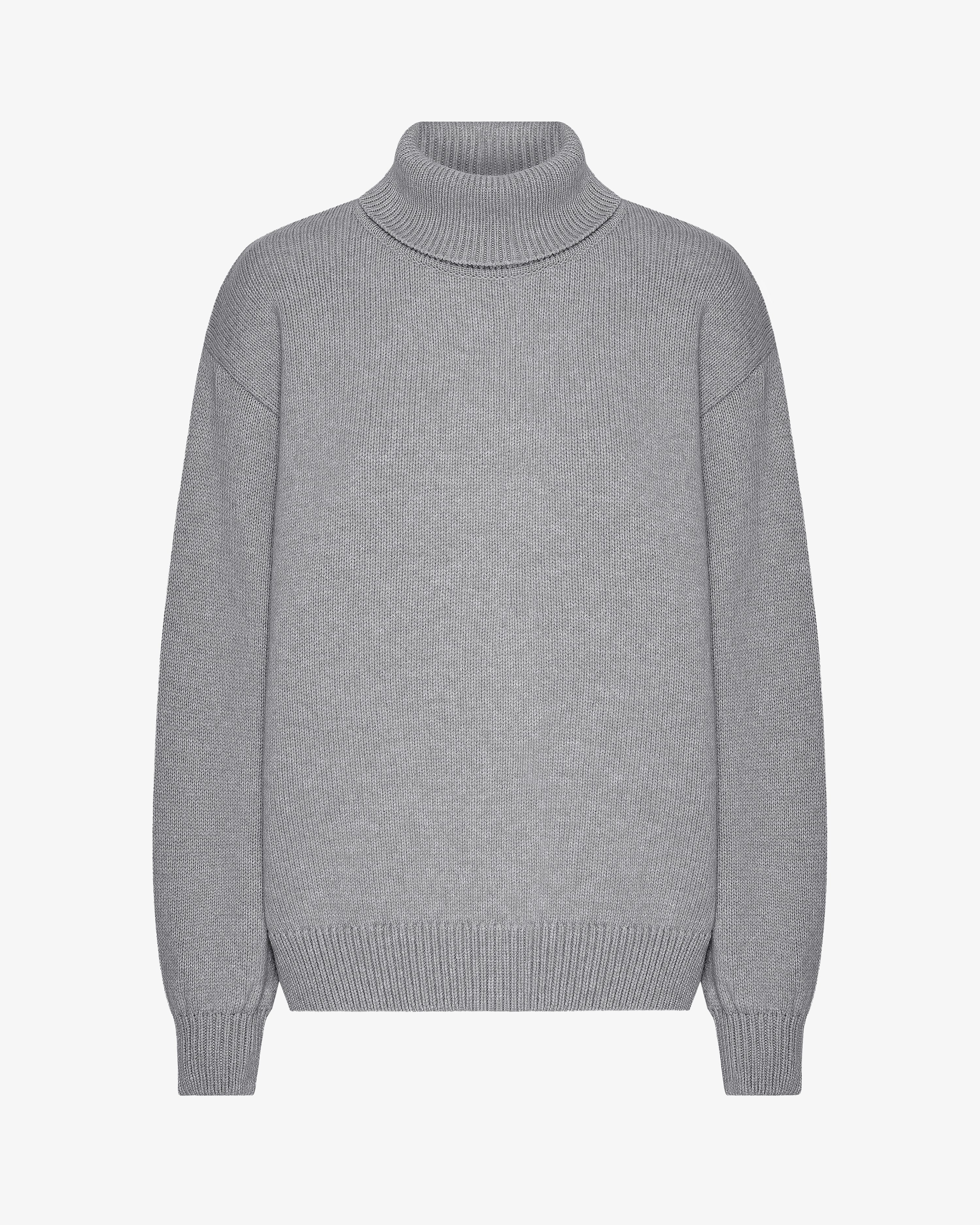 Merino Wool Turtleneck - Heather Grey