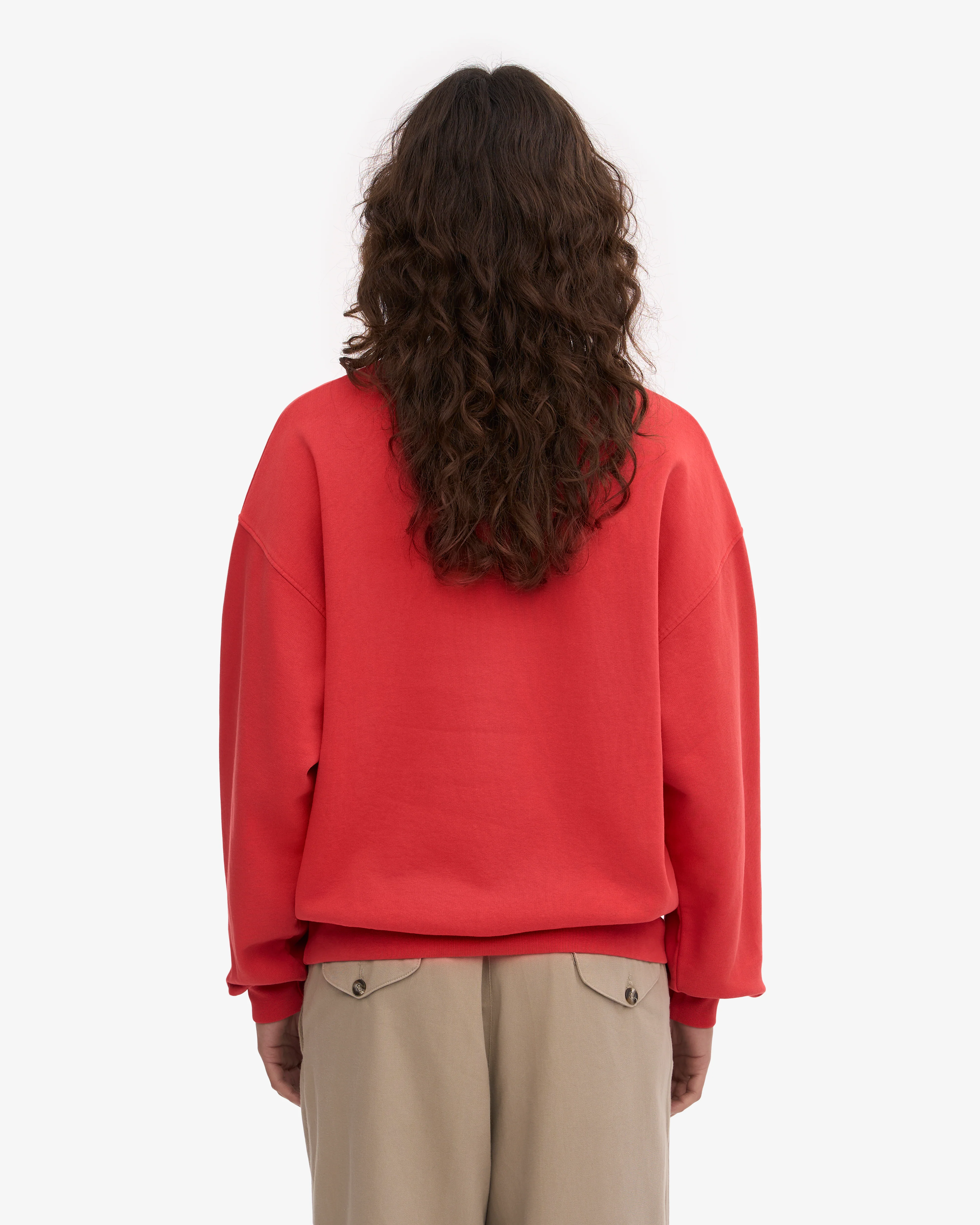 Organic Oversized Crew - Red Tangerine