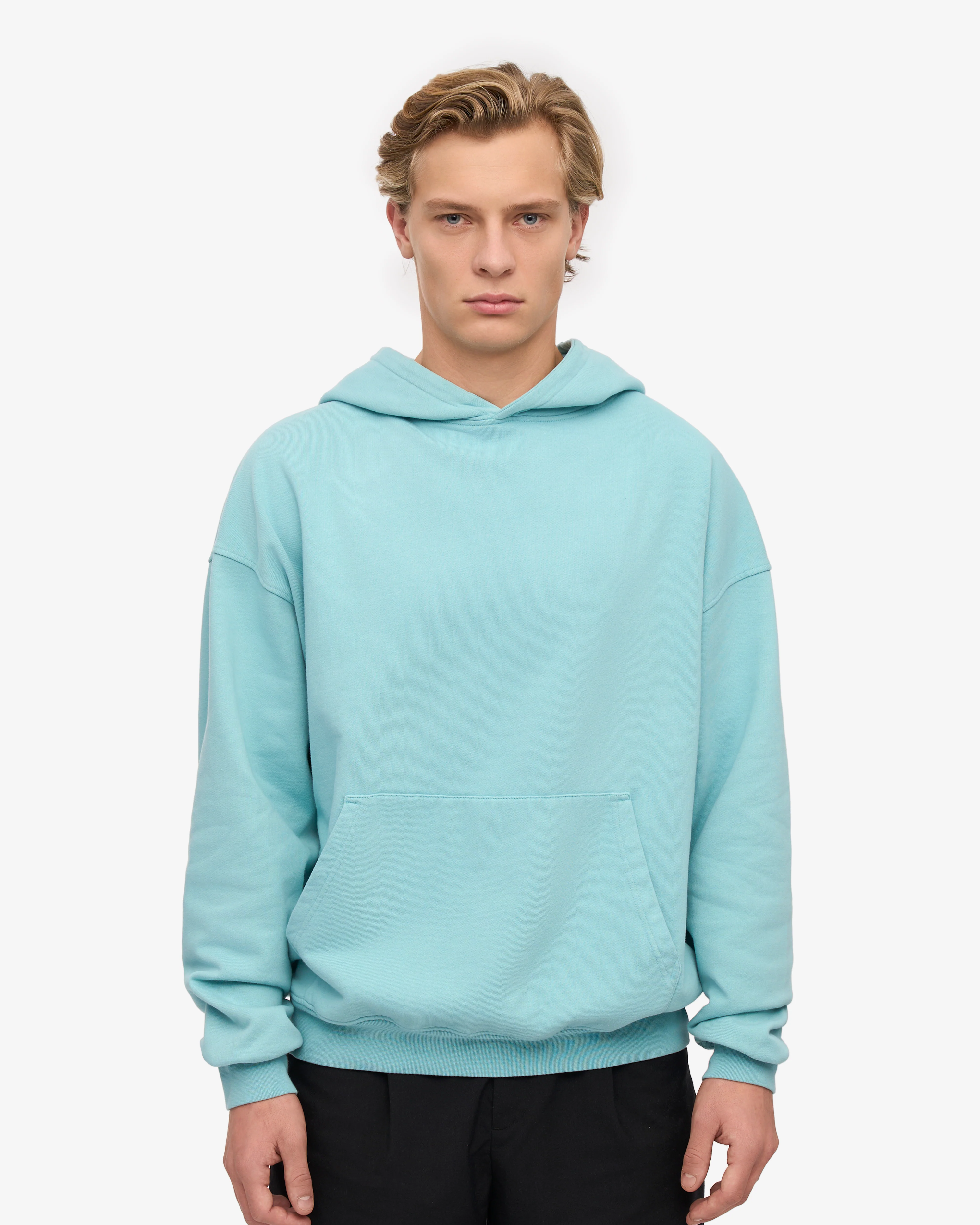 Organic Oversized Hood - Teal Blue