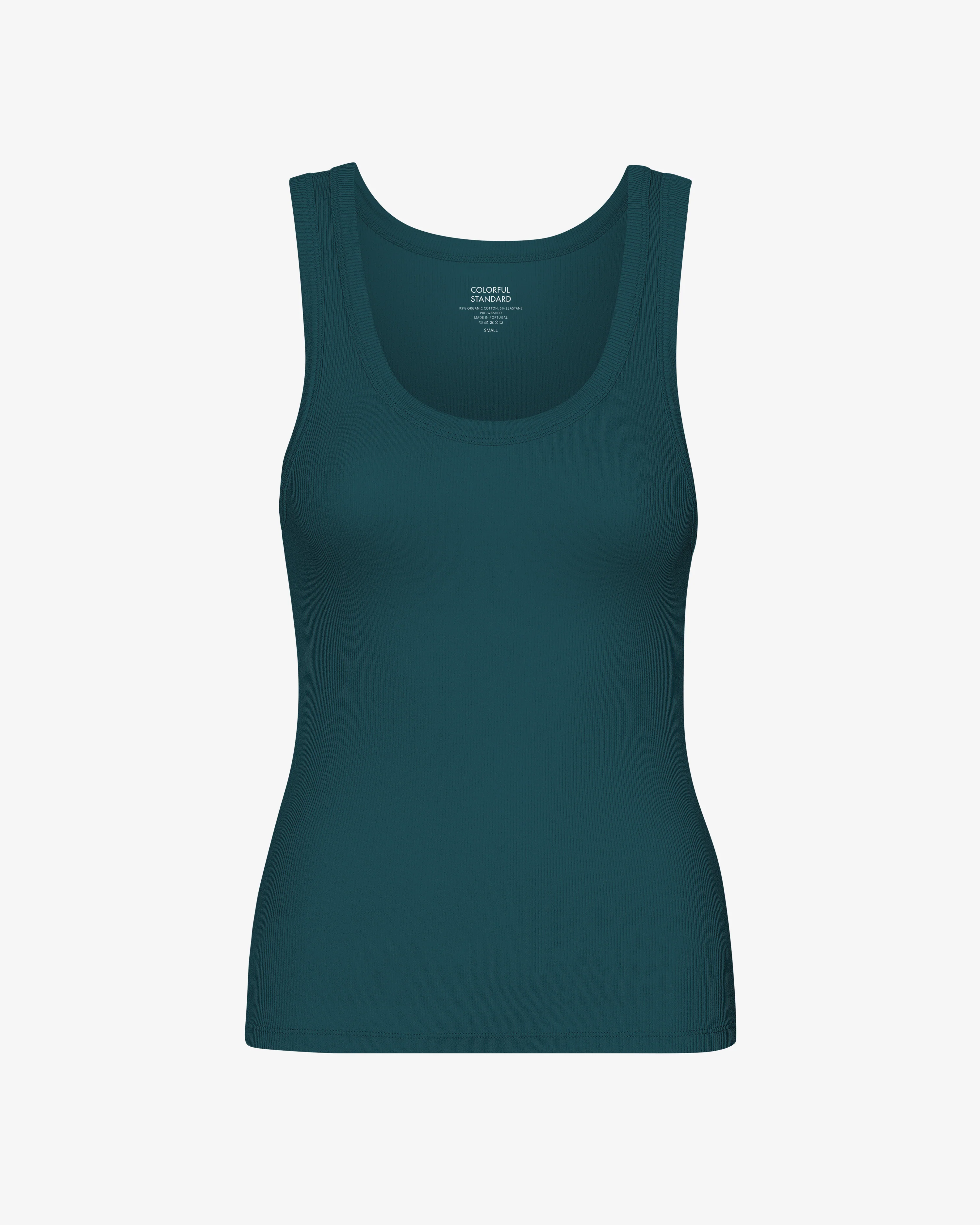 Women Organic Rib Tank Top - Ocean Green