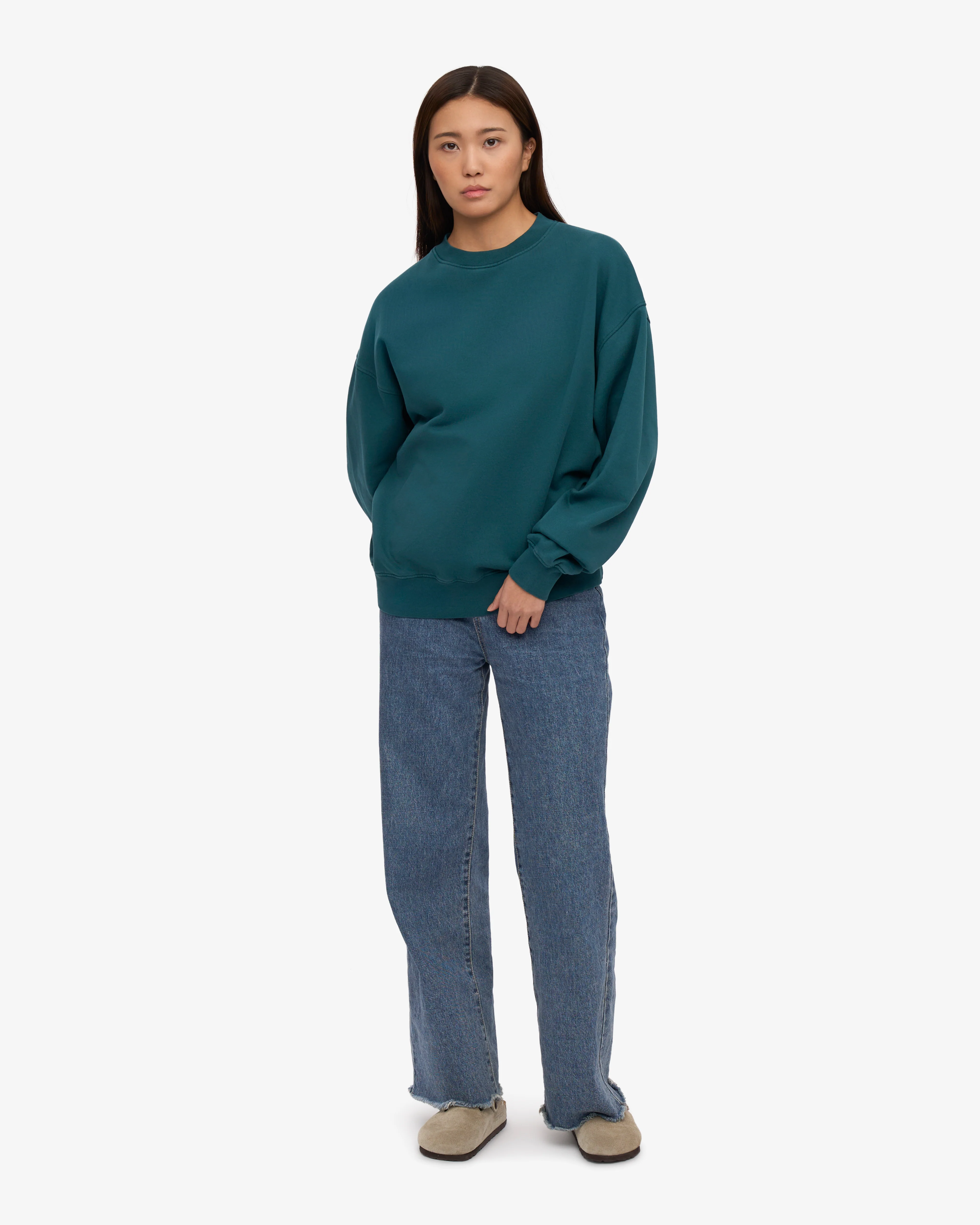 Organic Oversized Crew - Ocean Green