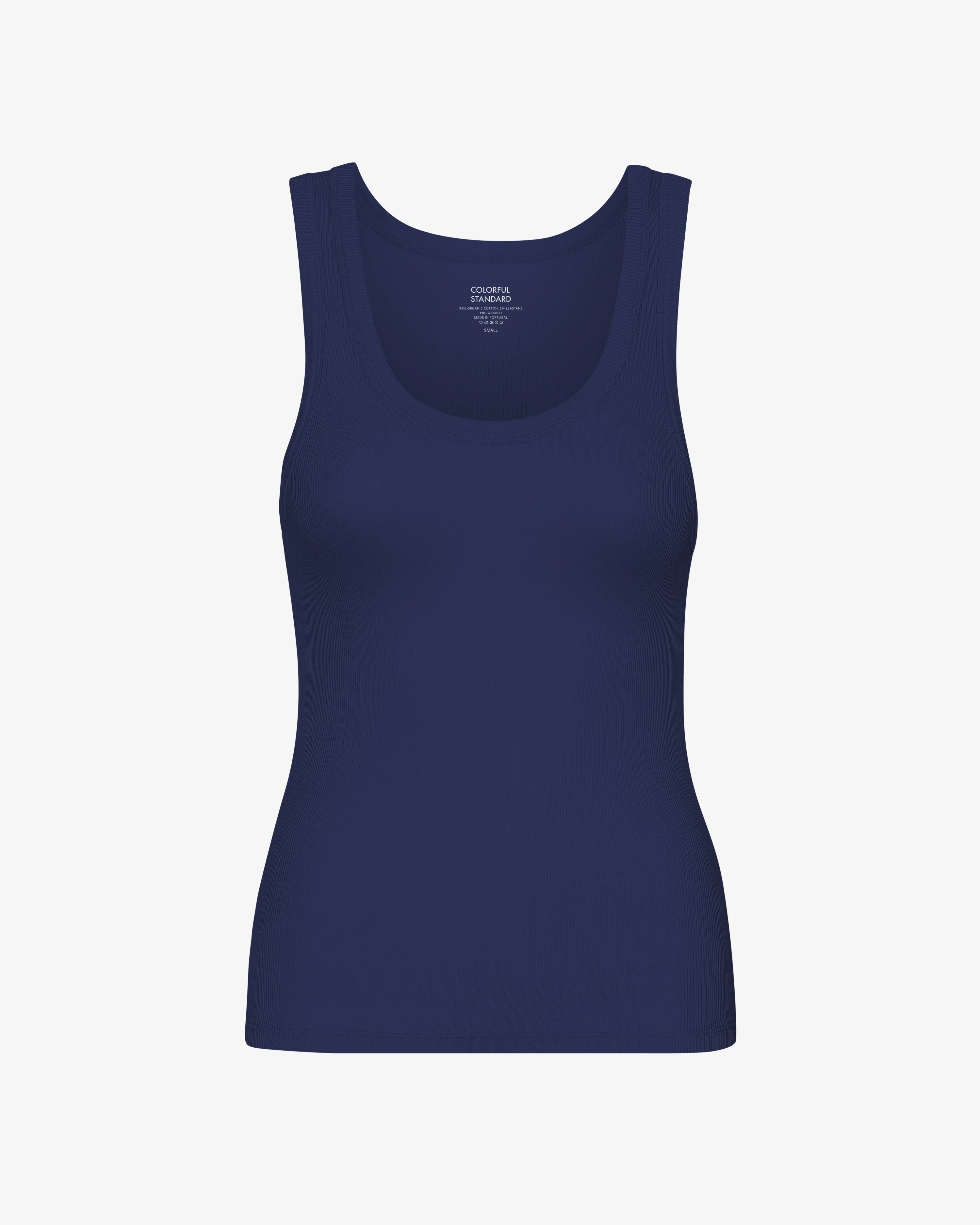 Women Organic Rib Tank Top - Marine Blue