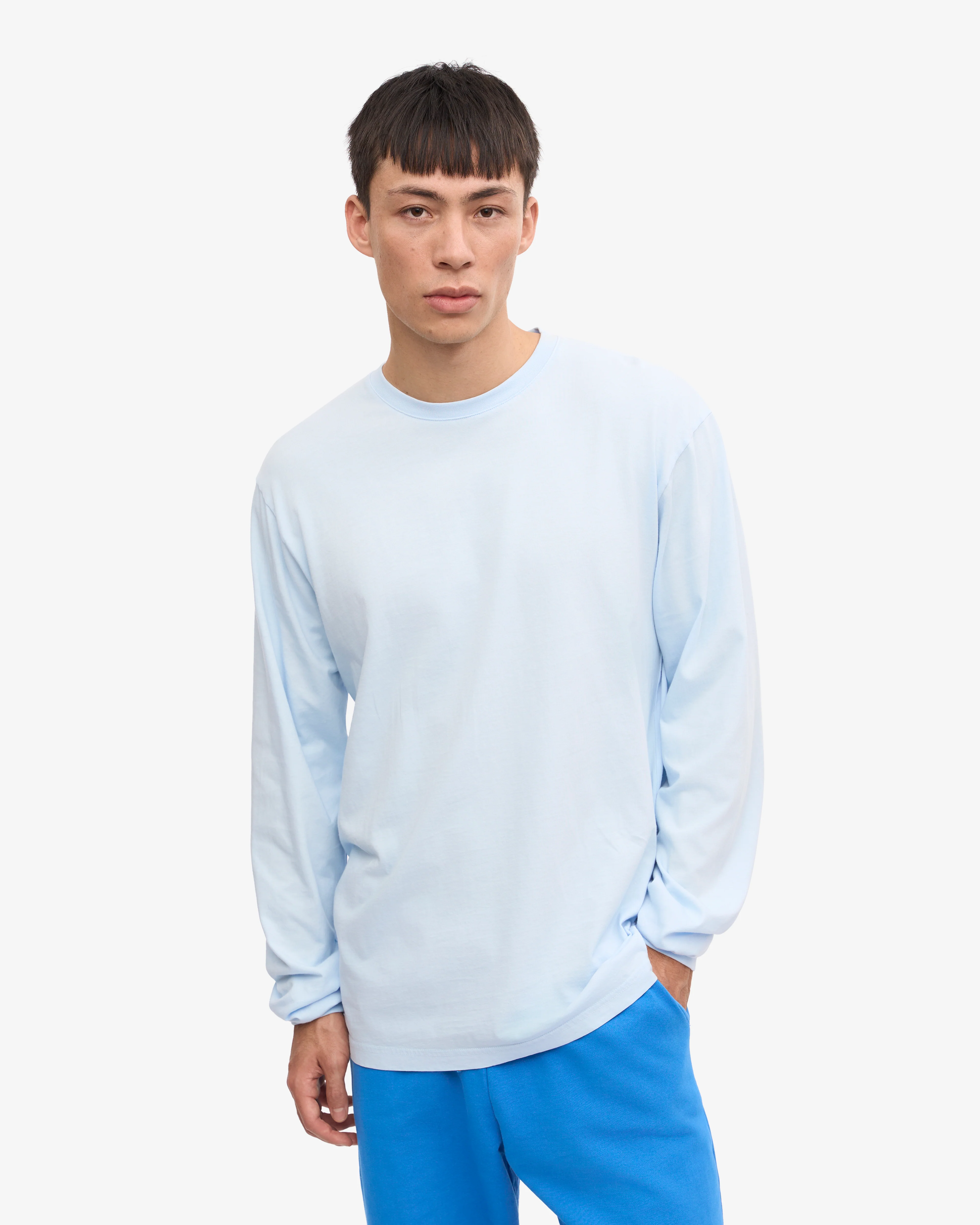 Oversized Organic LS T-Shirt - Polar Blue