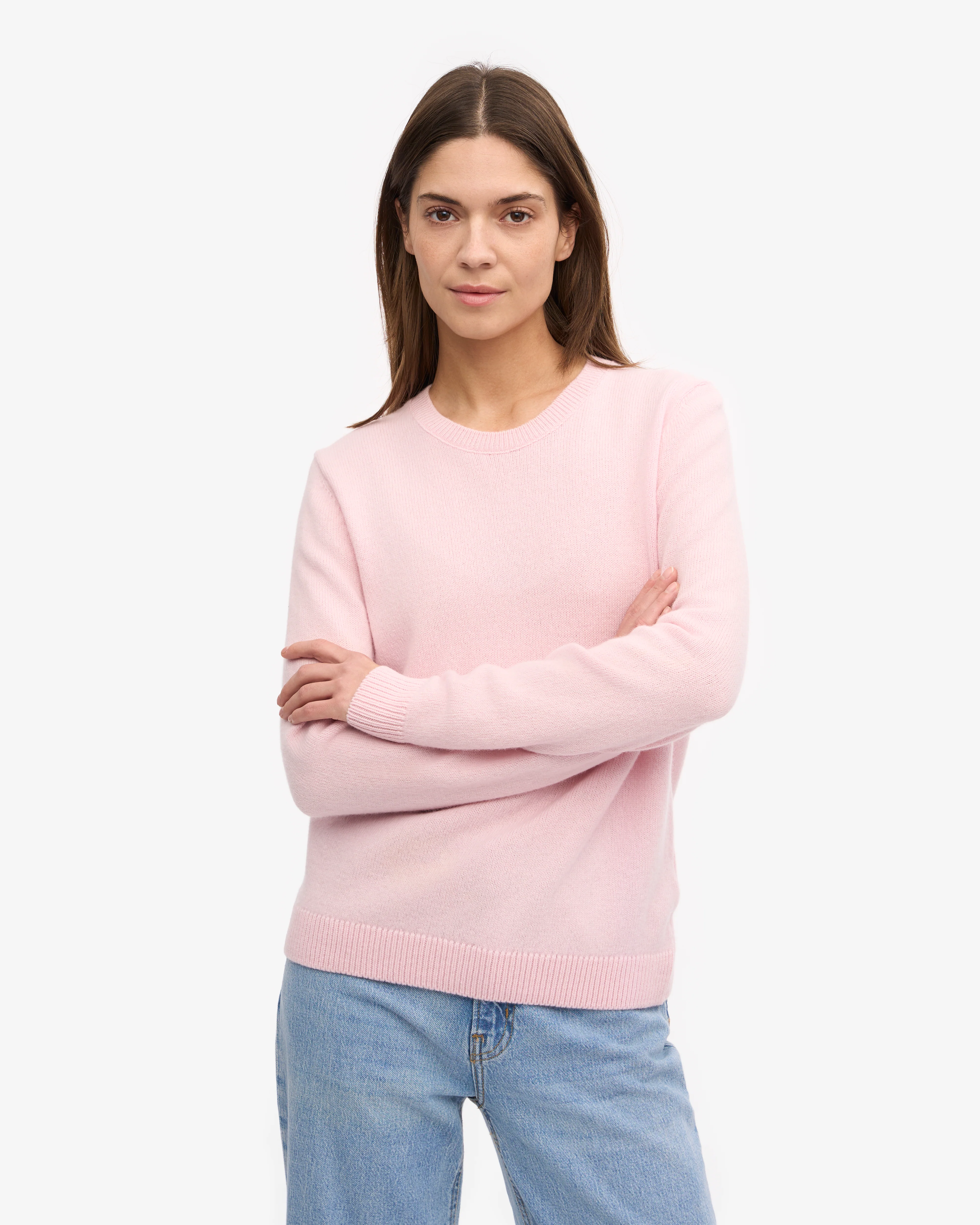 Women Classic Merino Wool Crew - Faded Pink