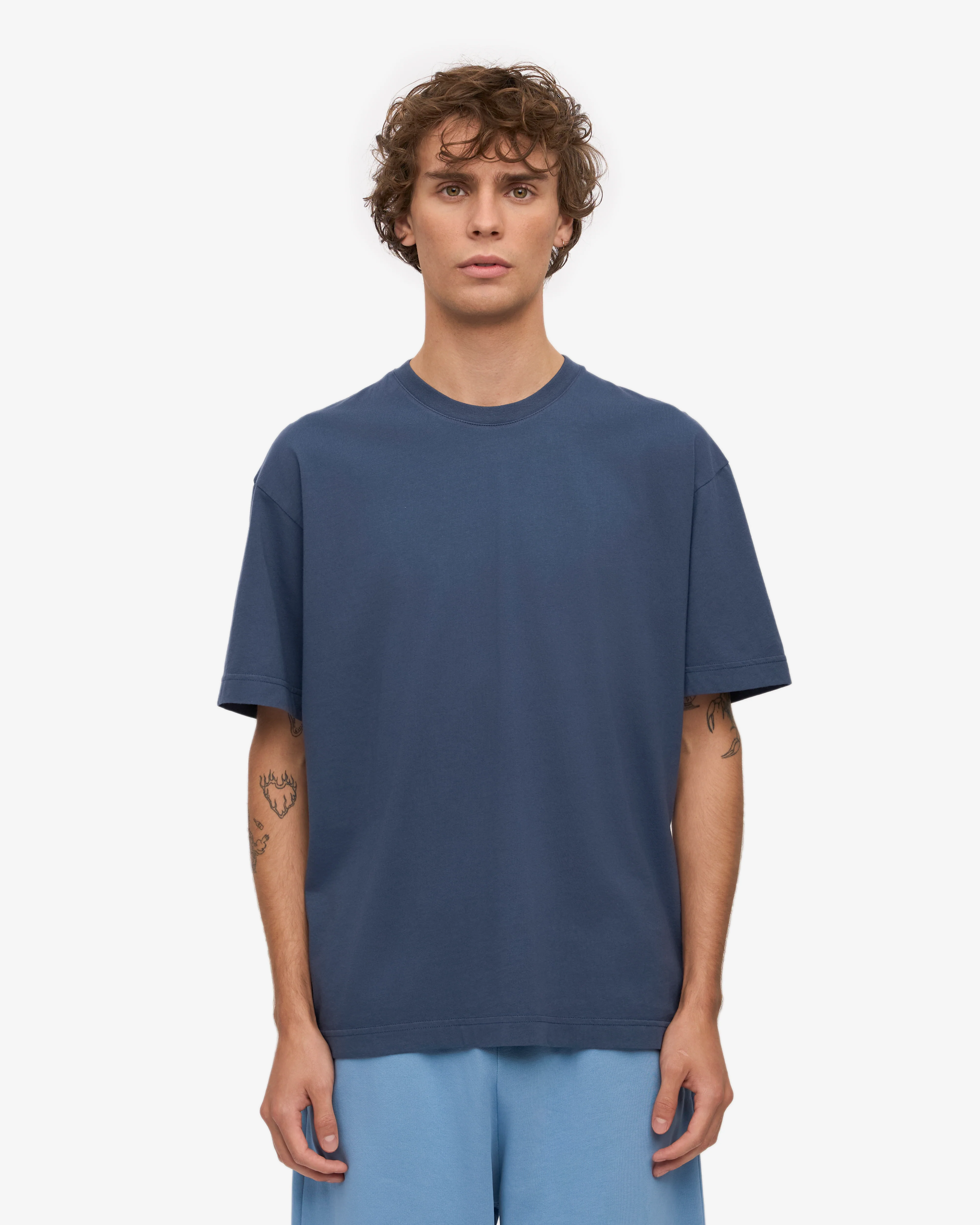 Oversized Organic T-Shirt - Petrol Blue