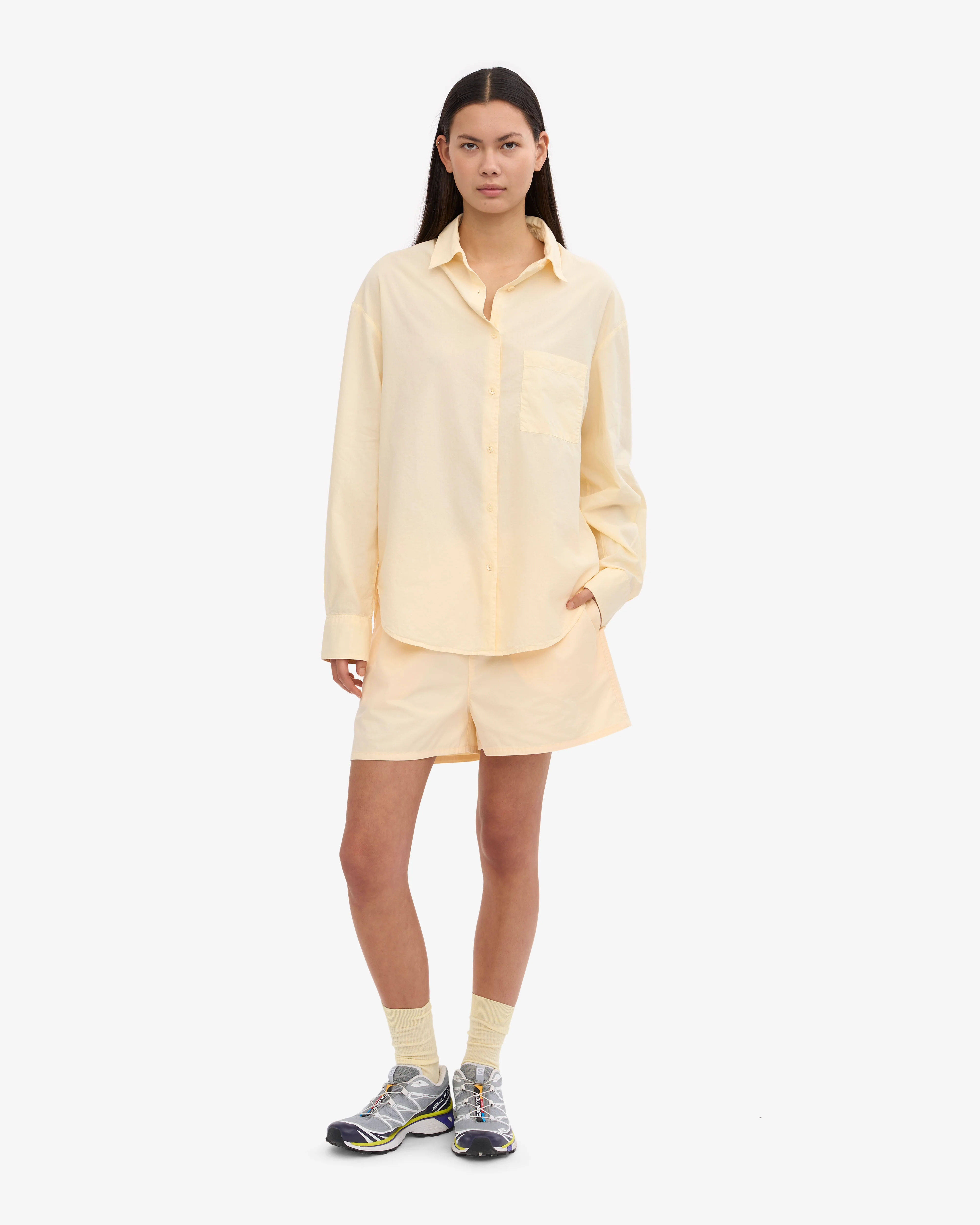 Organic Oversized Shirt - Soft Yellow