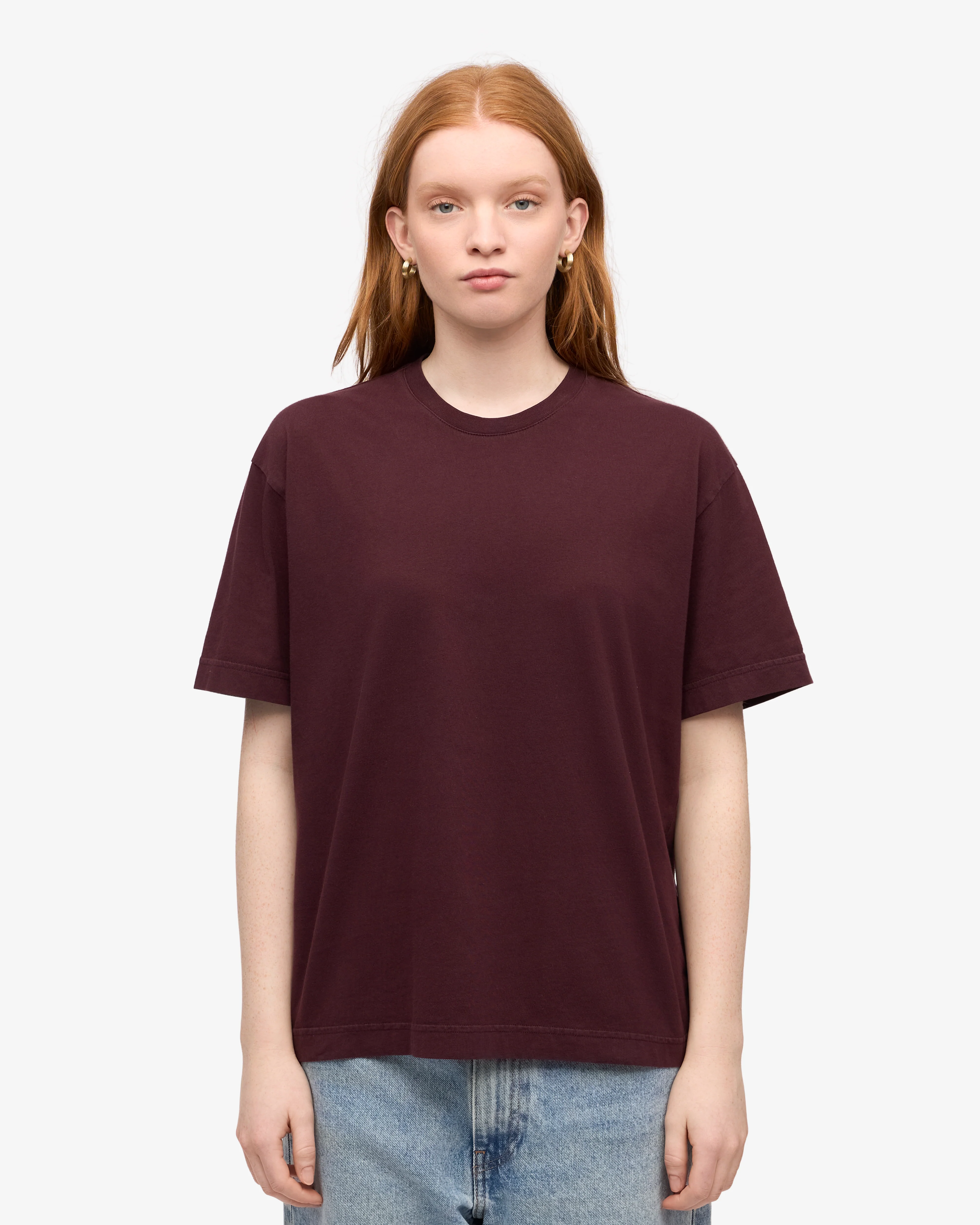 Oversized Organic T-Shirt - Oxblood Red