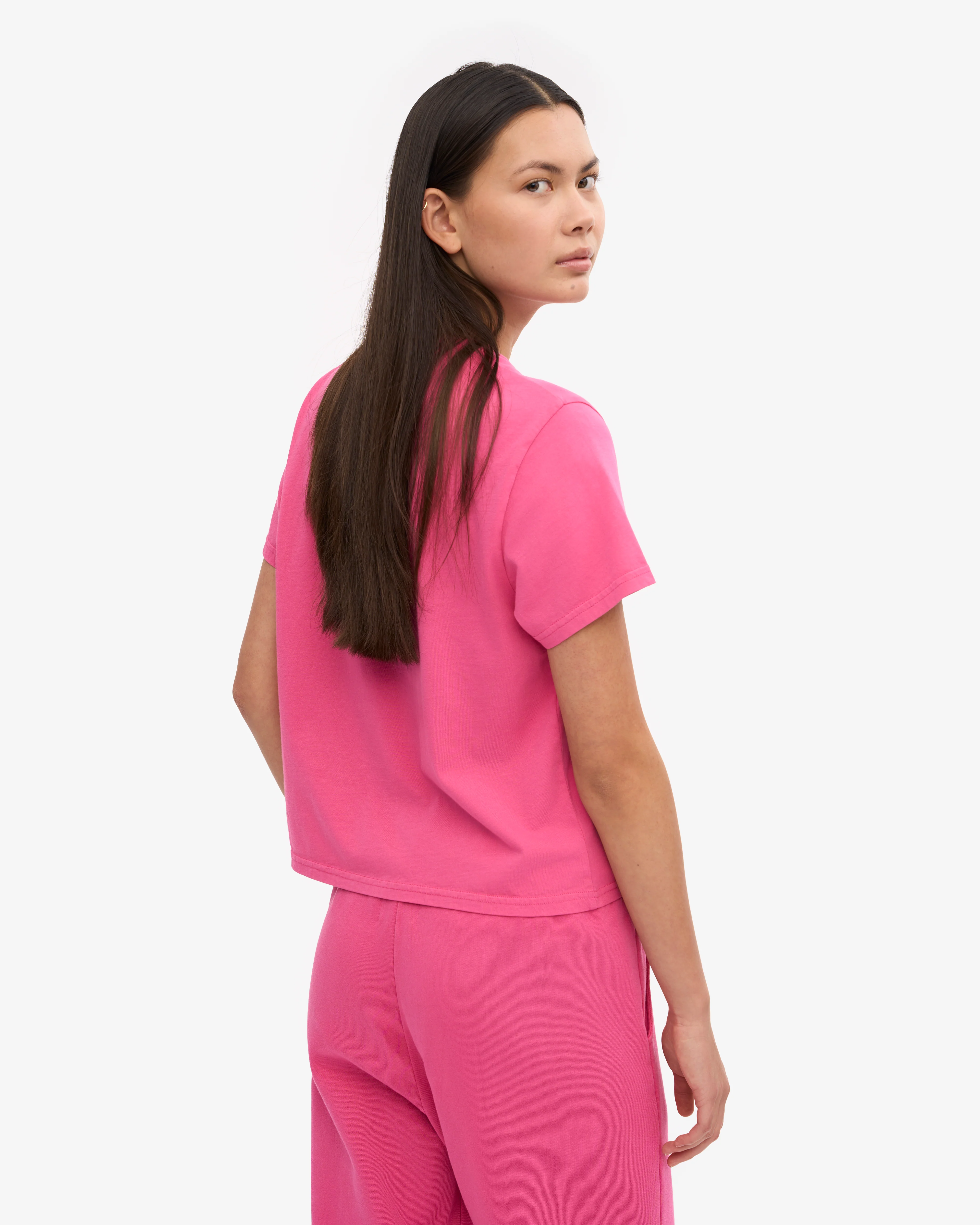 Organic Boxy Crop Tee - Bubblegum Pink