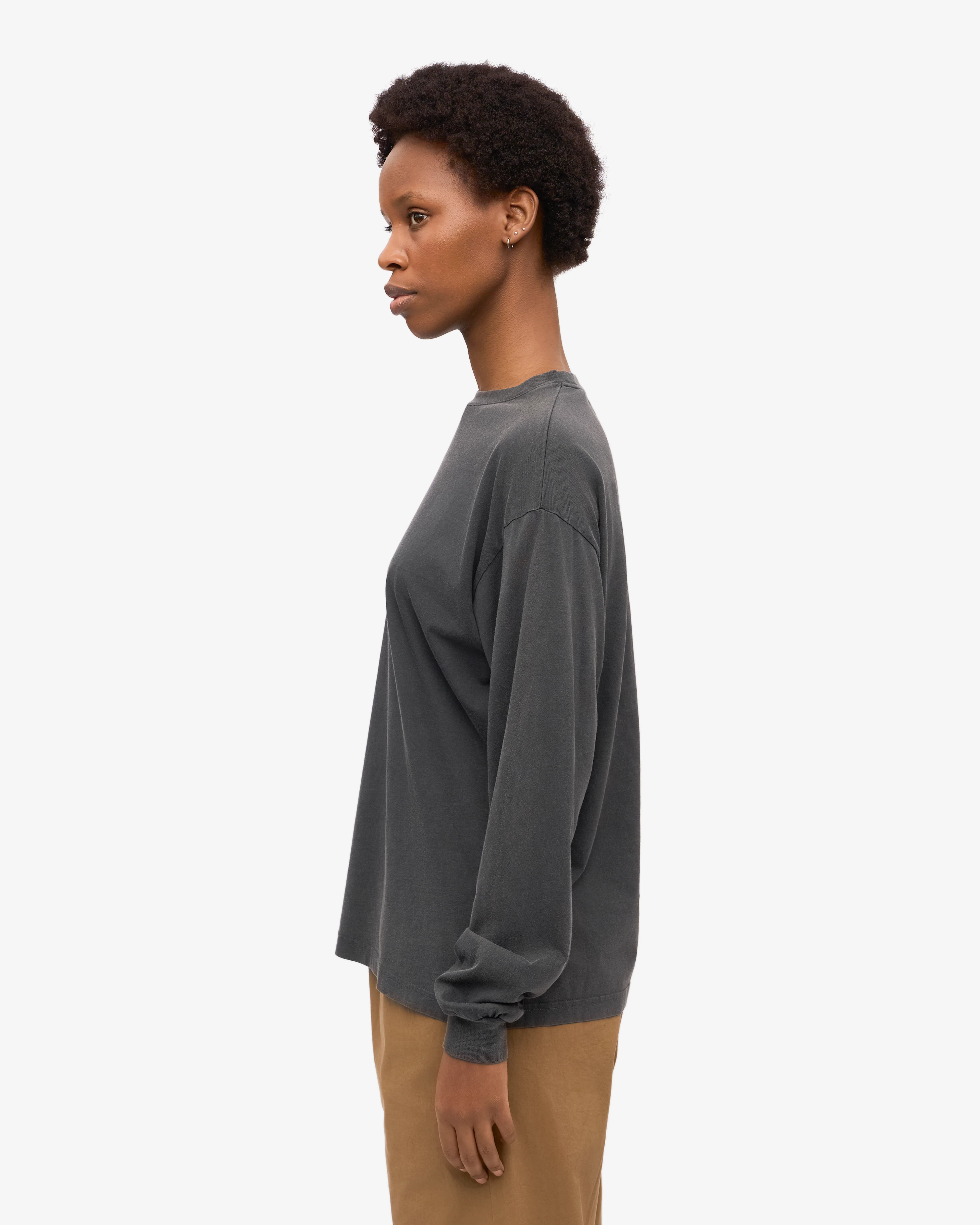 Oversized Organic LS T-Shirt - Faded Black