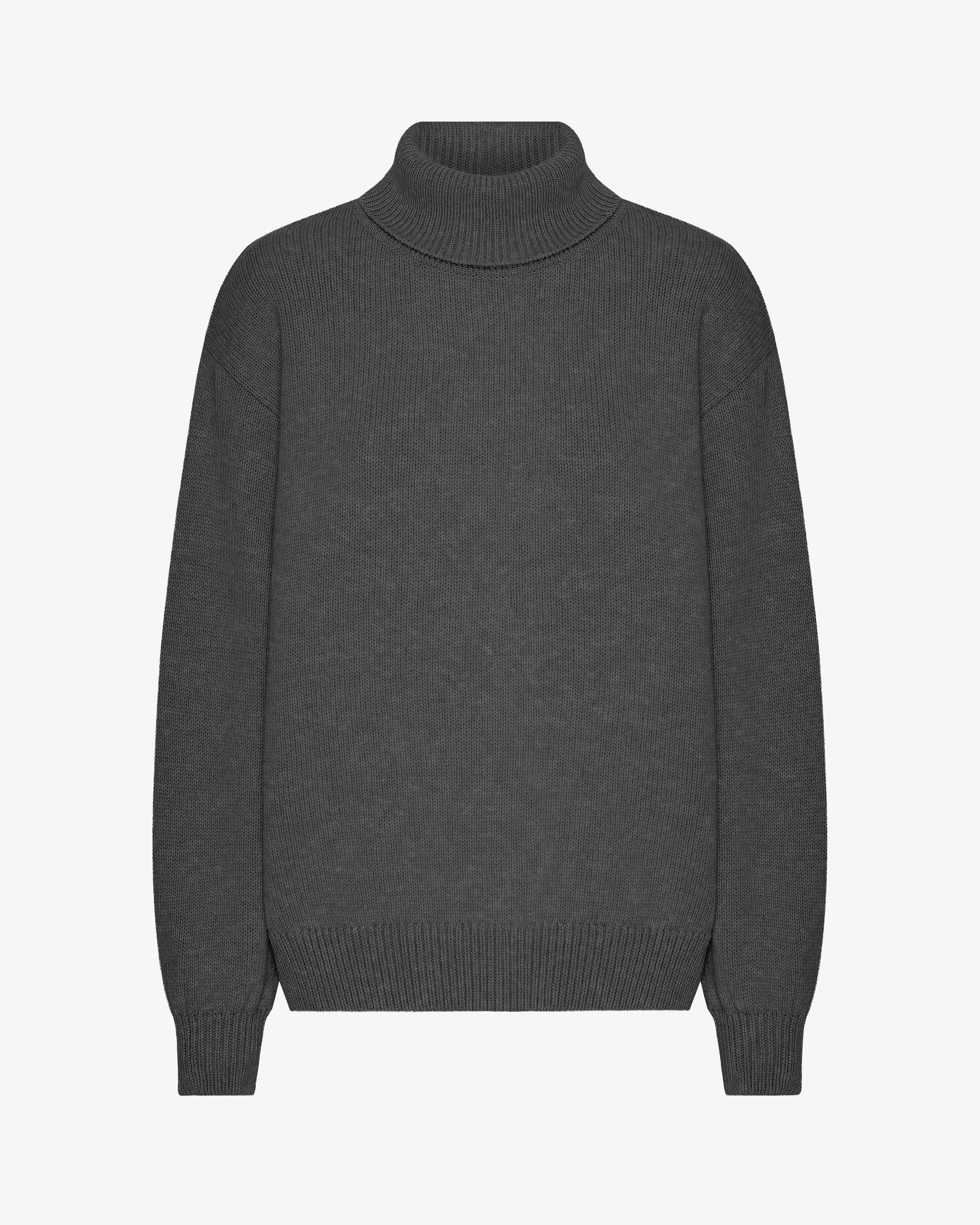 Merino Wool Turtleneck - Lava Grey