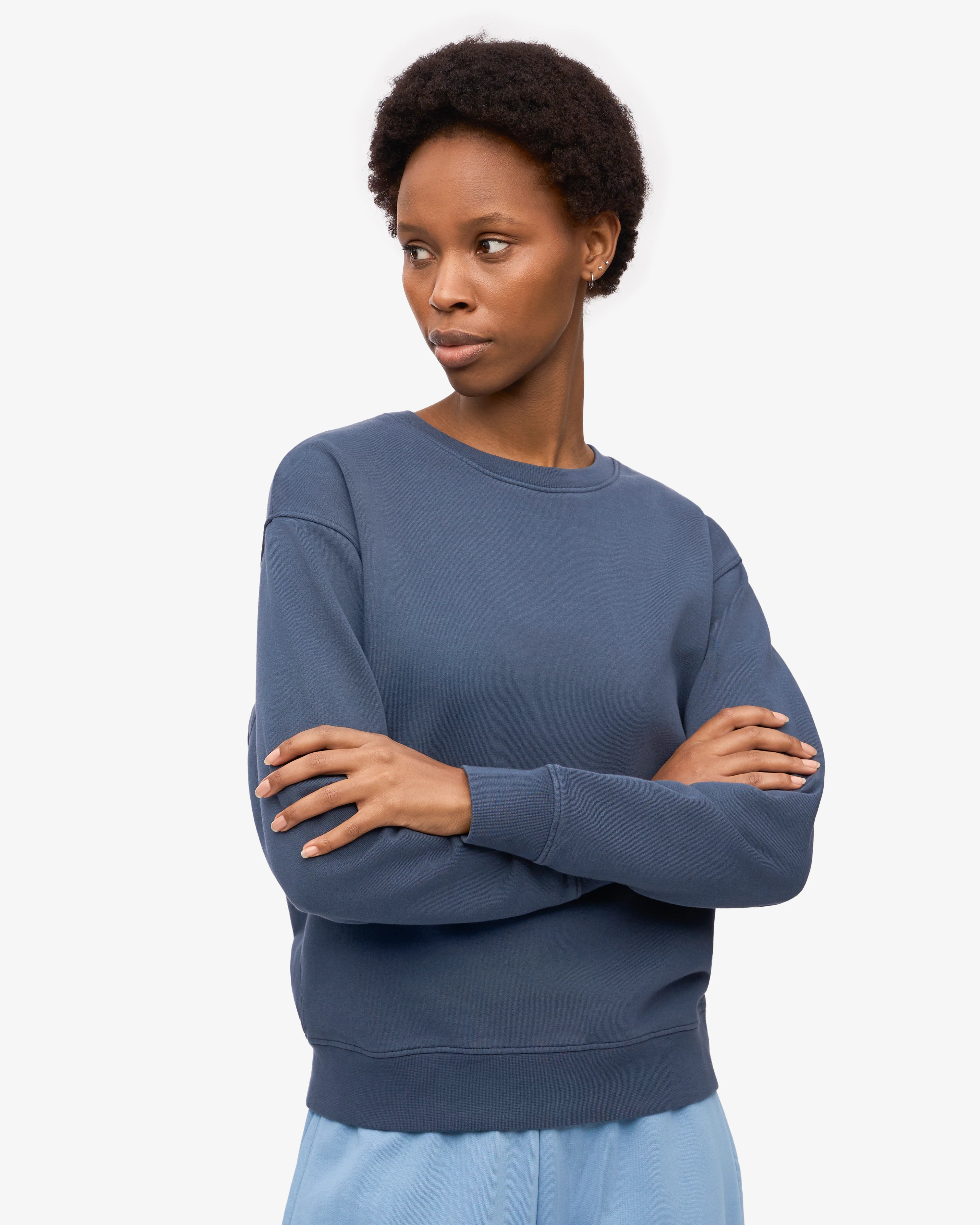 Women Classic Organic Crew - Petrol Blue