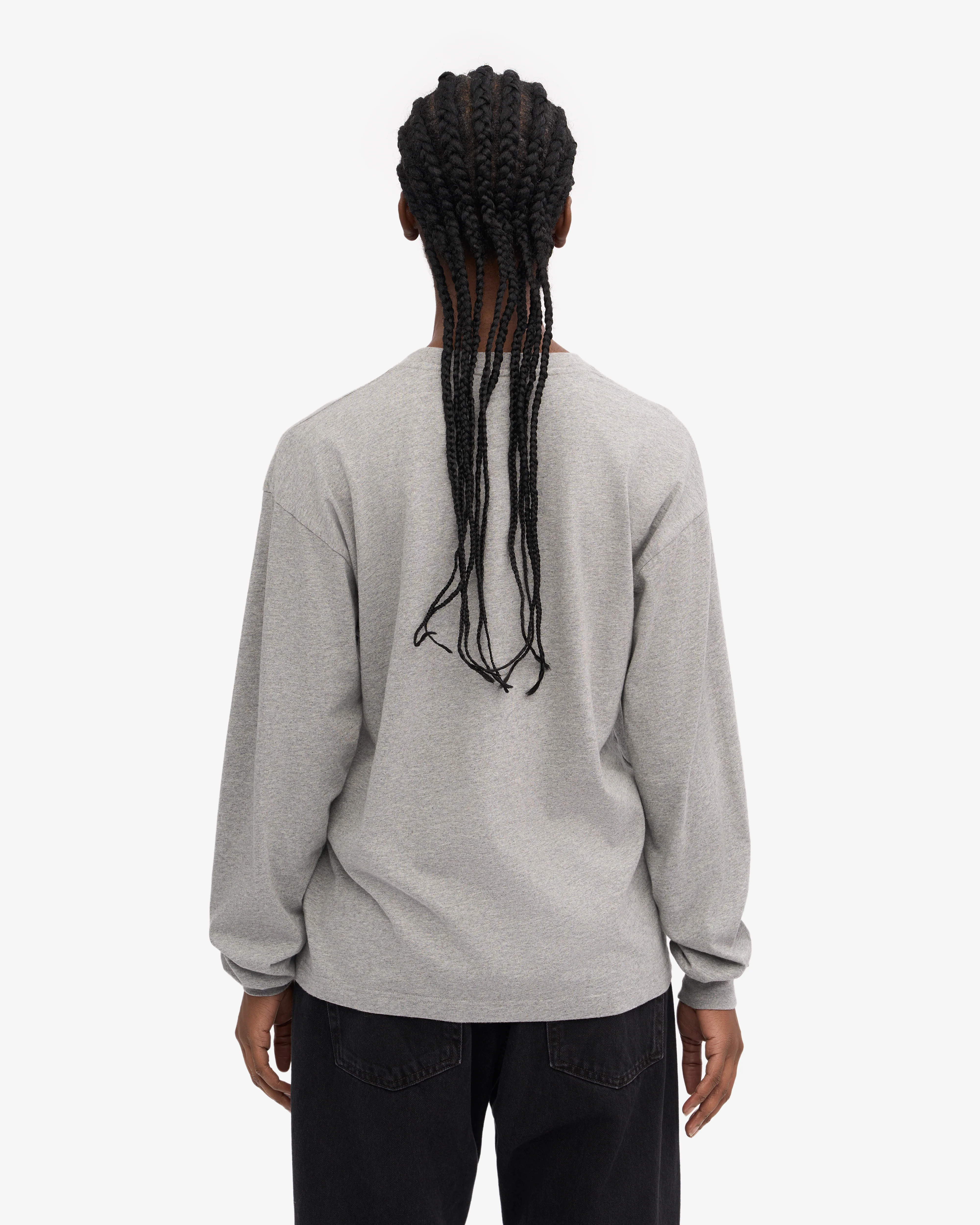 Oversized Organic LS T-Shirt - Heather Grey