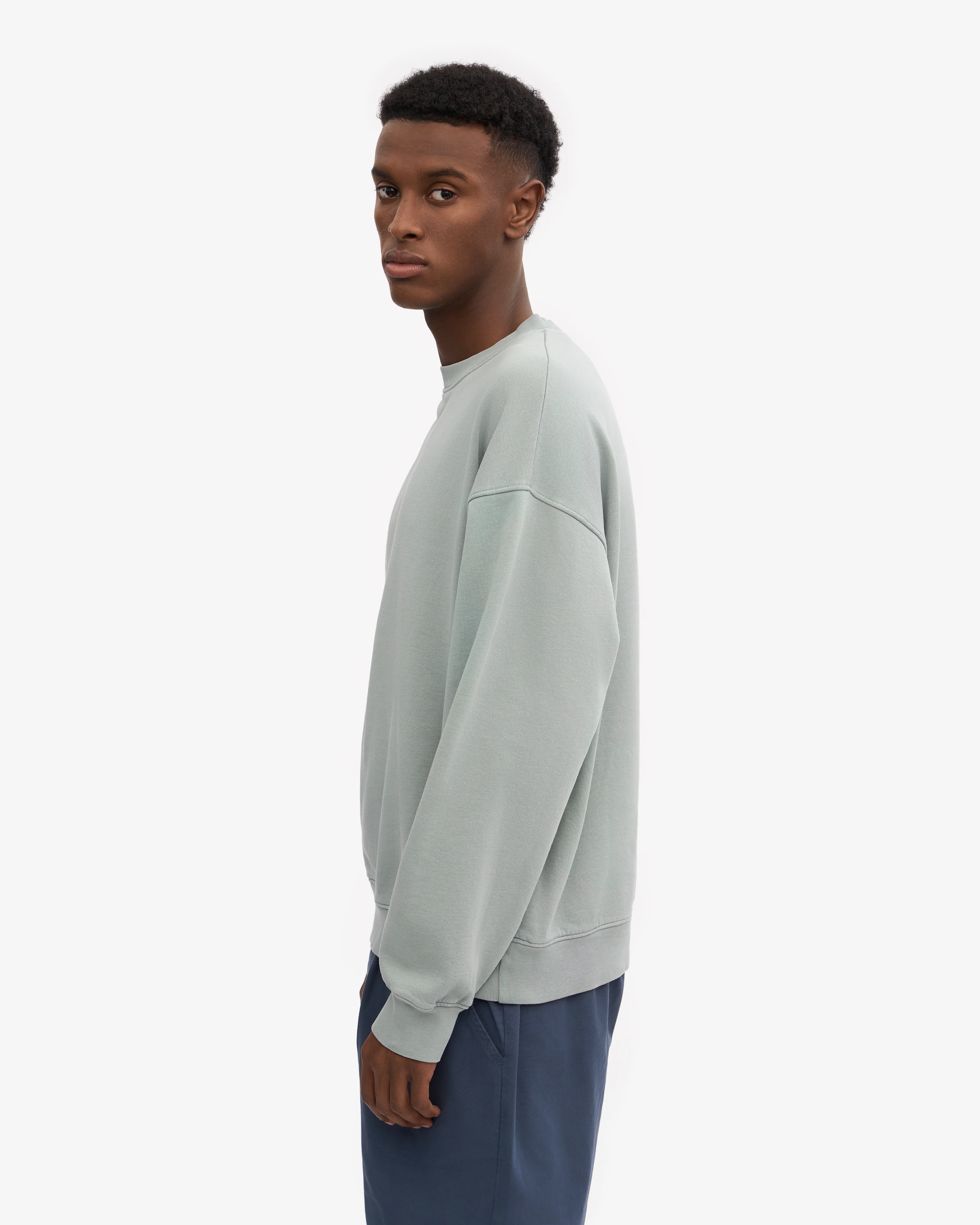 Organic Oversized Crew - Steel Blue