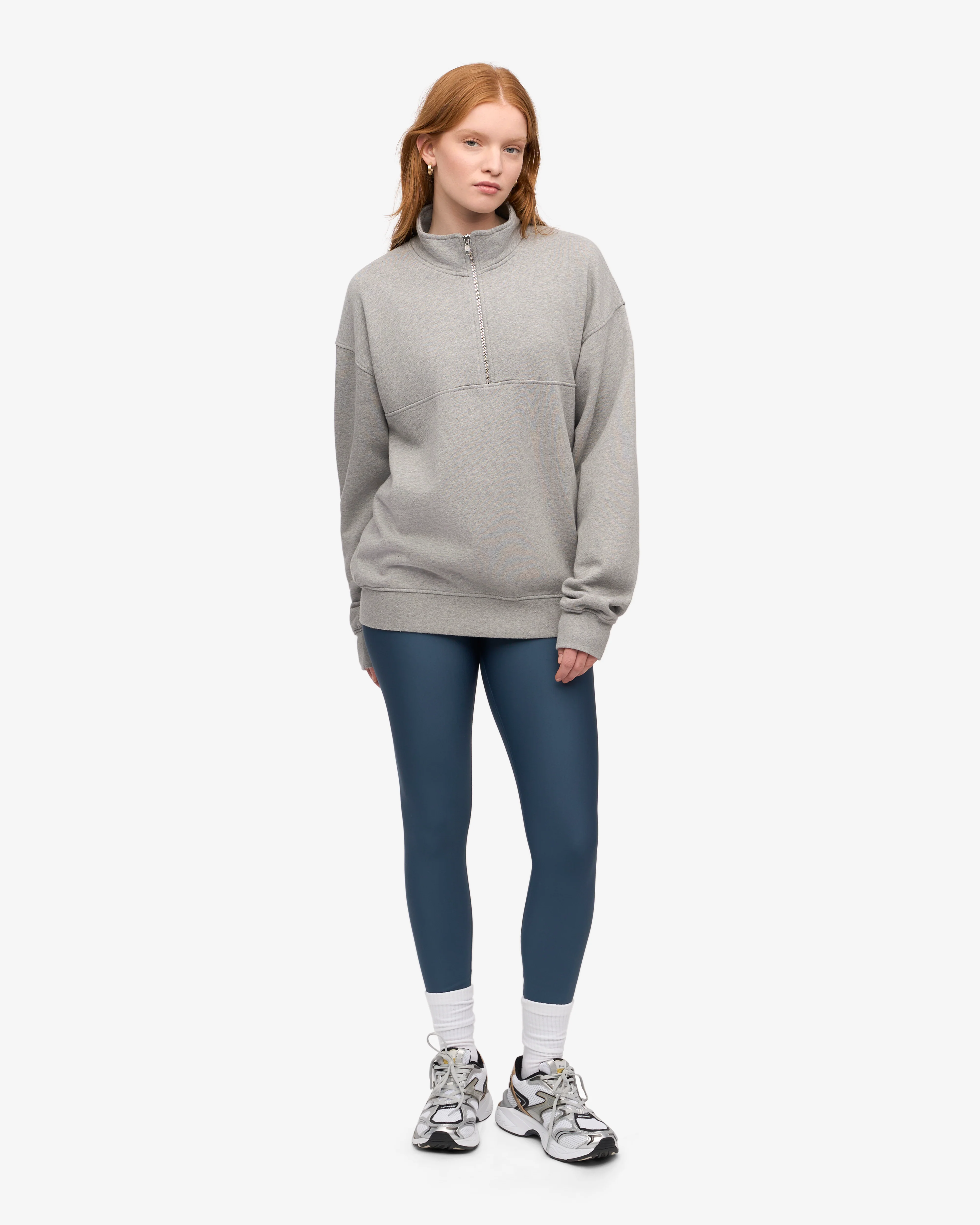 Organic Quarter Zip - Heather Grey
