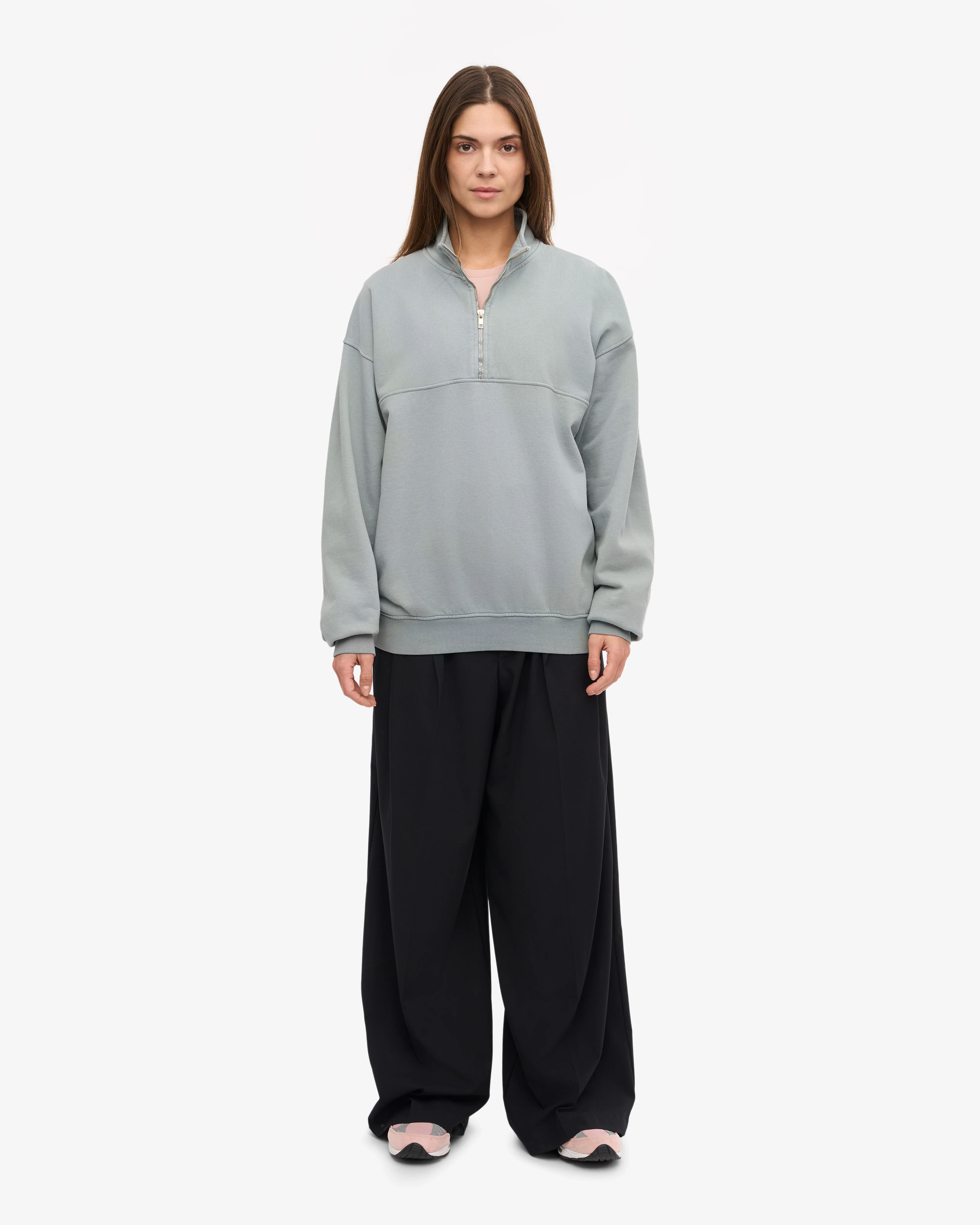 Organic Quarter Zip - Steel Blue
