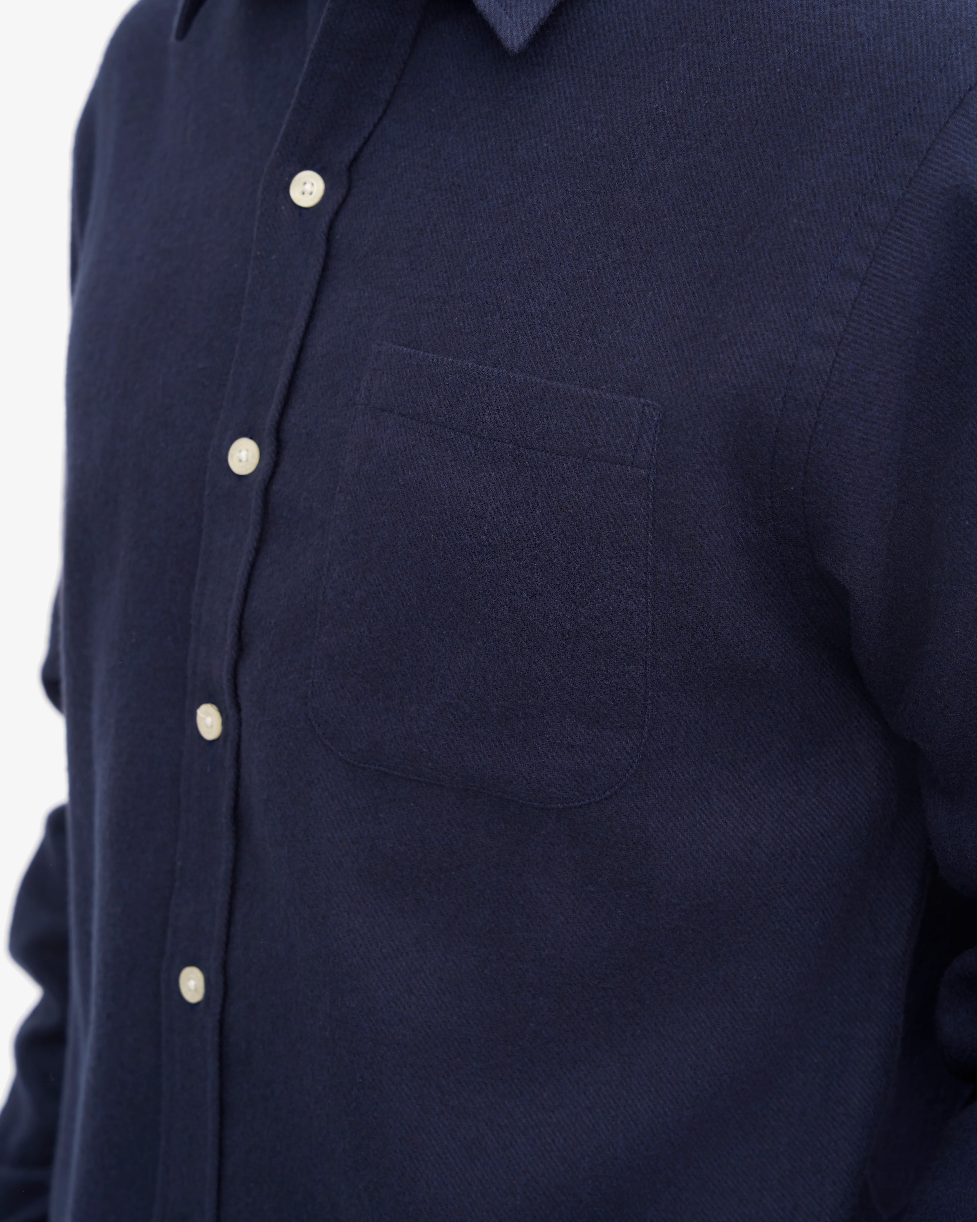 Organic Flannel Shirt - Navy Blue