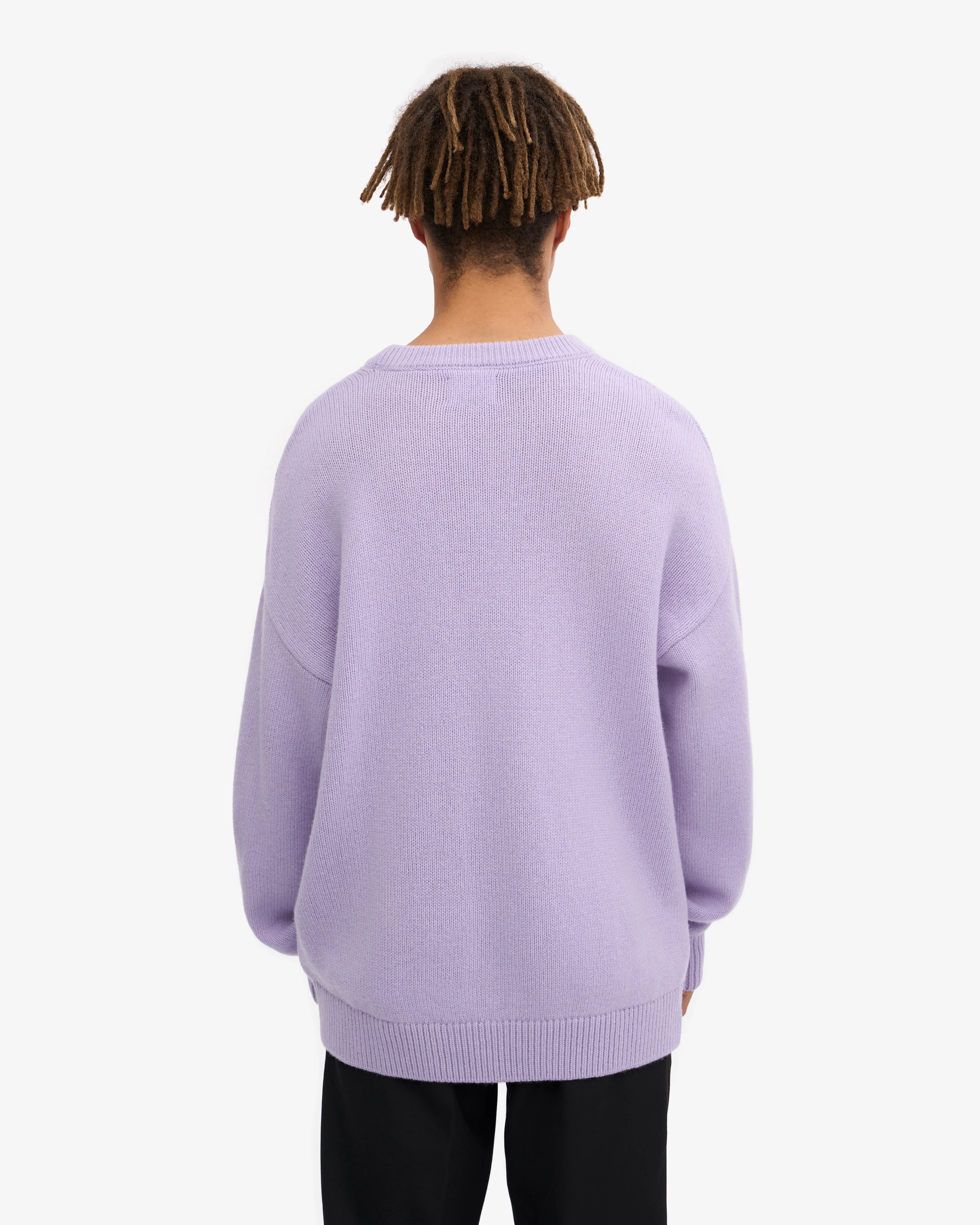 Oversized Merino Wool Crew - Soft Lavender