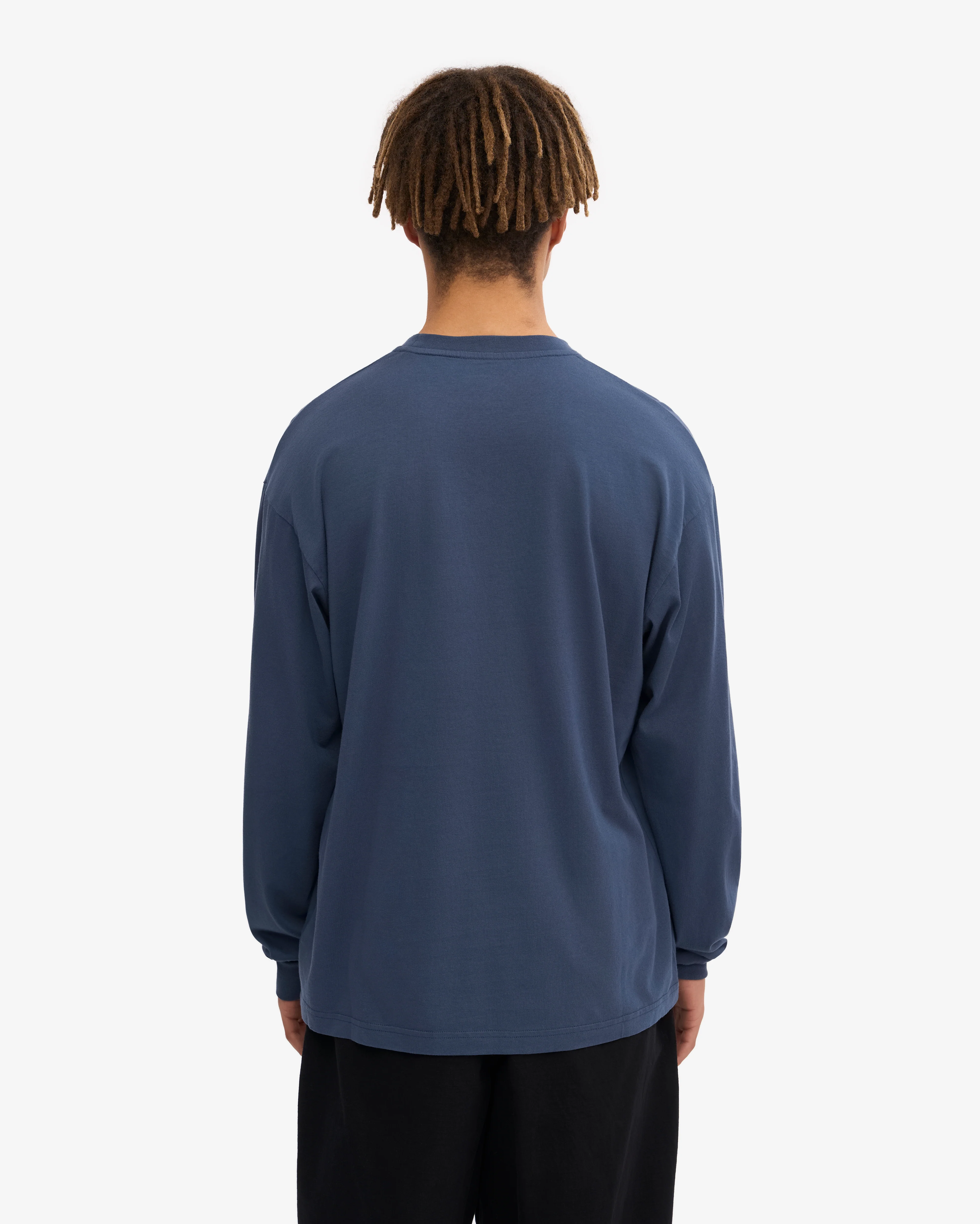 Oversized Organic LS T-Shirt - Petrol Blue