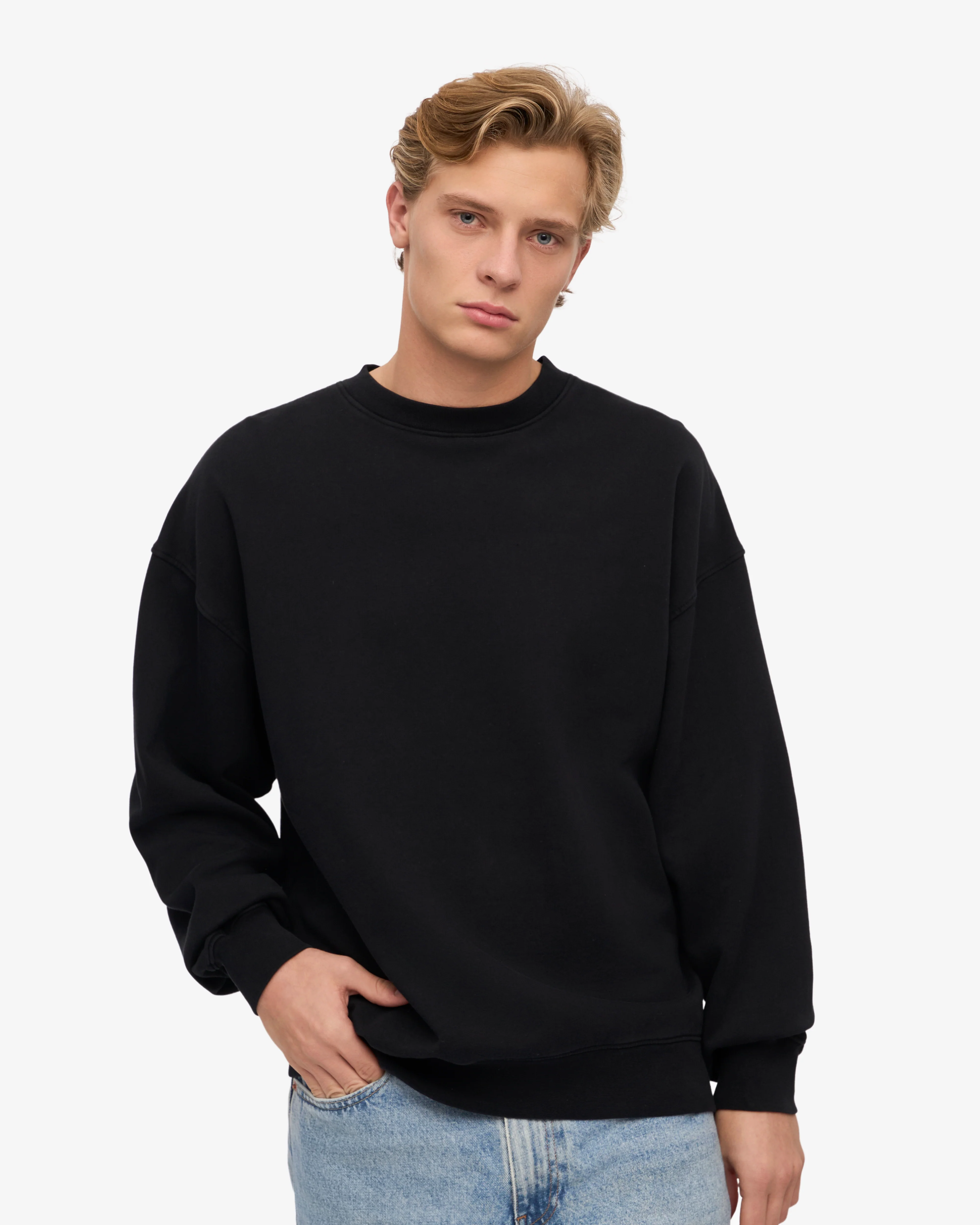 Organic Oversized Crew - Deep Black