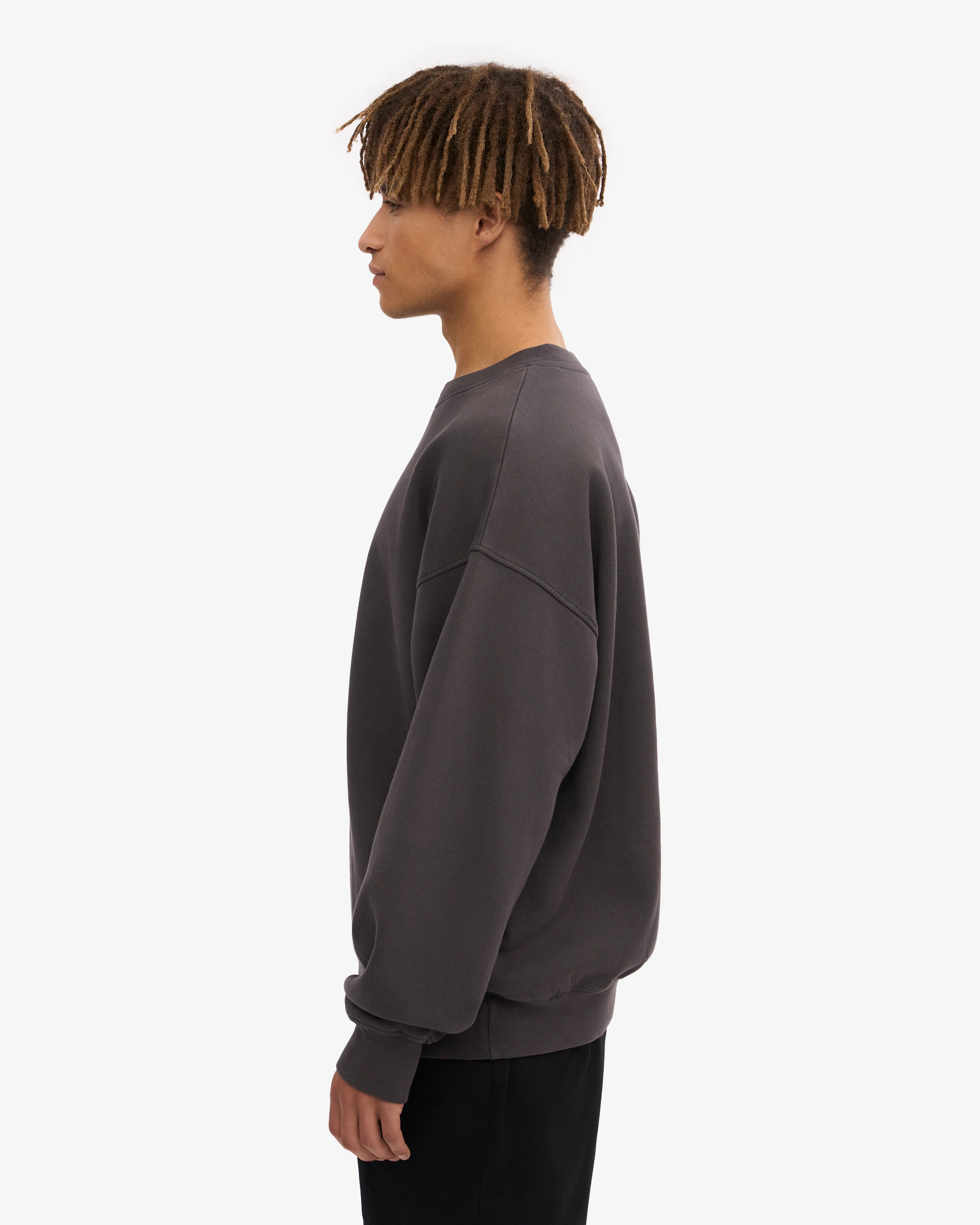 Organic Oversized Crew - Lava Grey