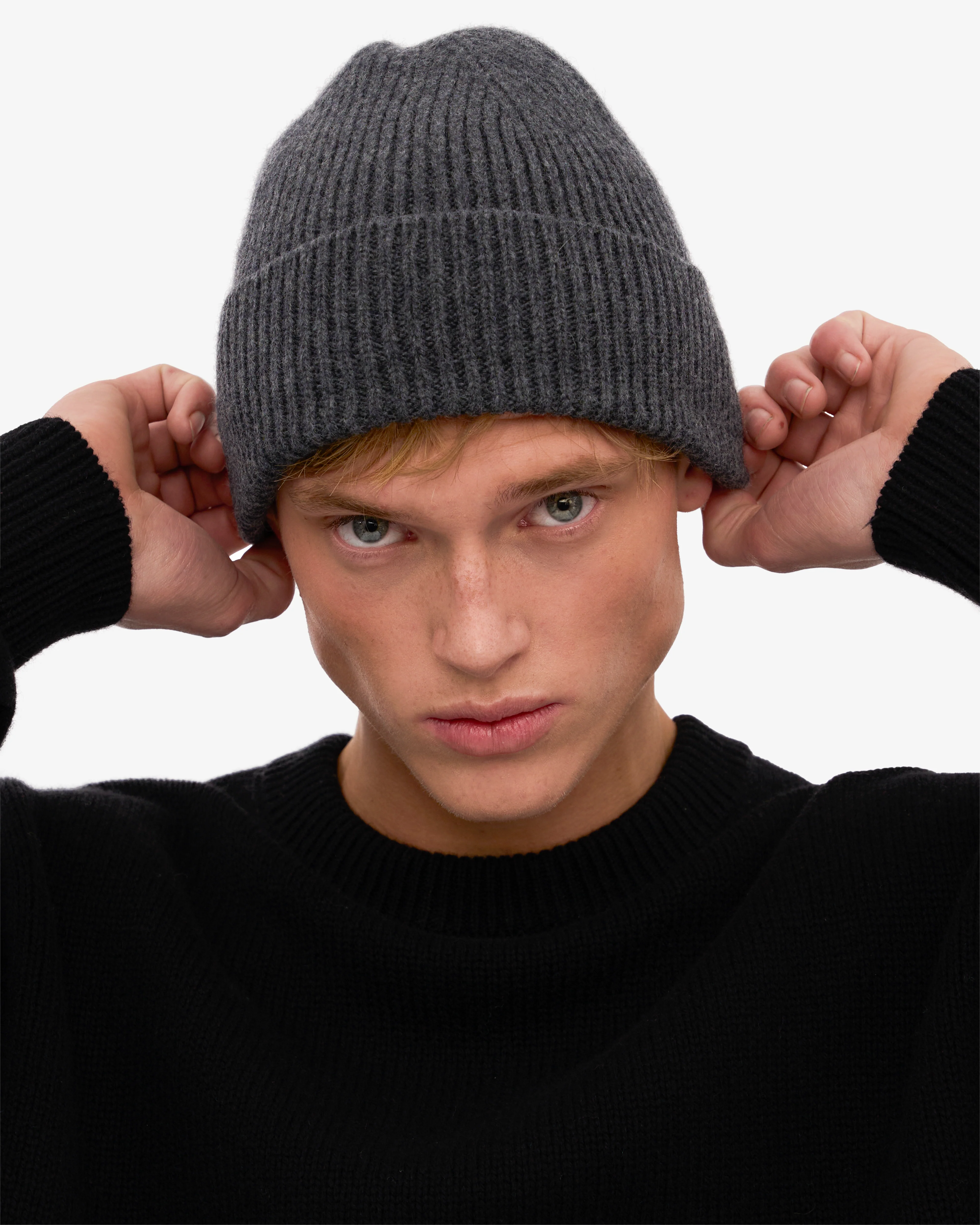 Merino Wool Beanie - Lava Grey