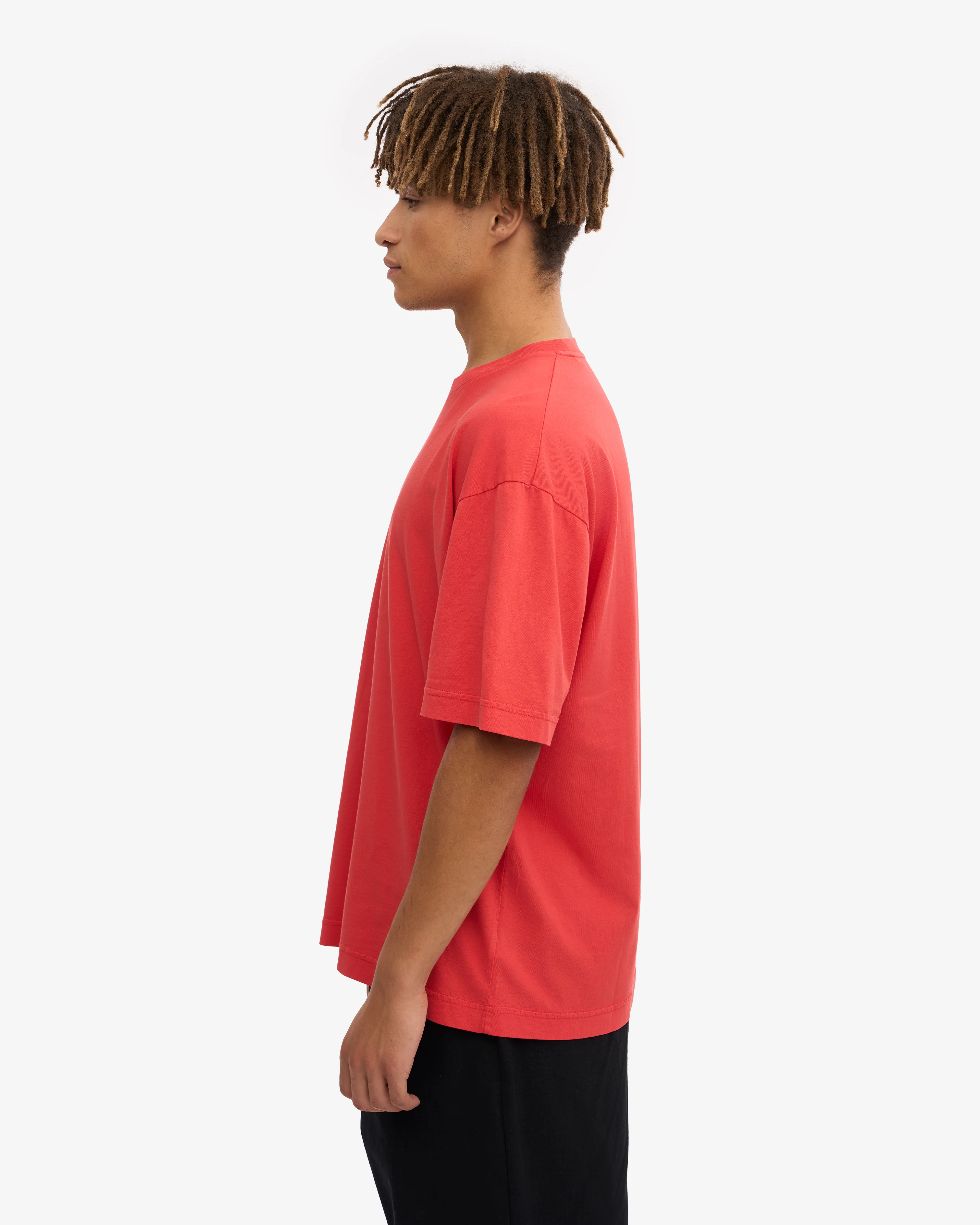 Oversized Organic T-Shirt - Red Tangerine