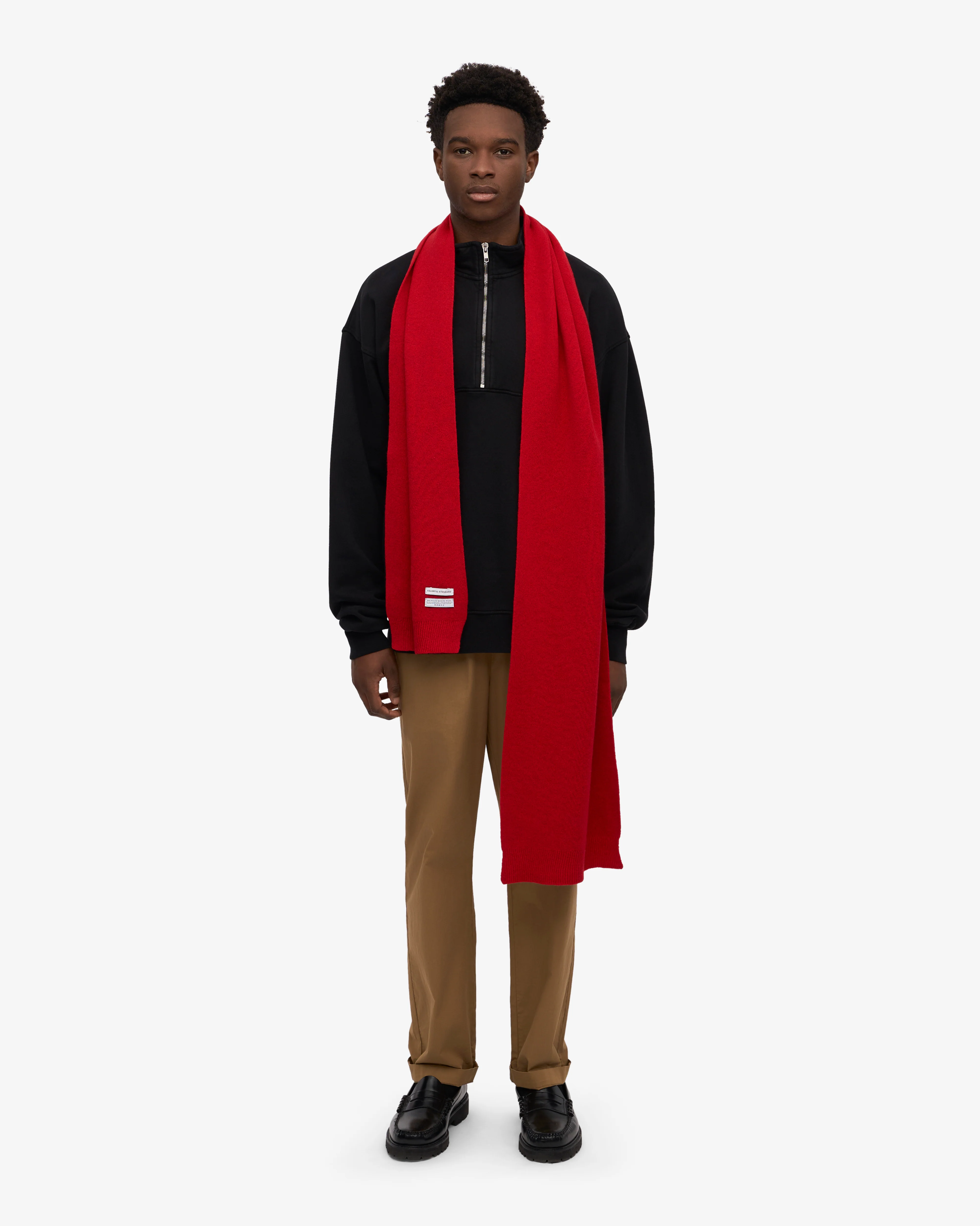 Merino Wool Scarf - Scarlet Red