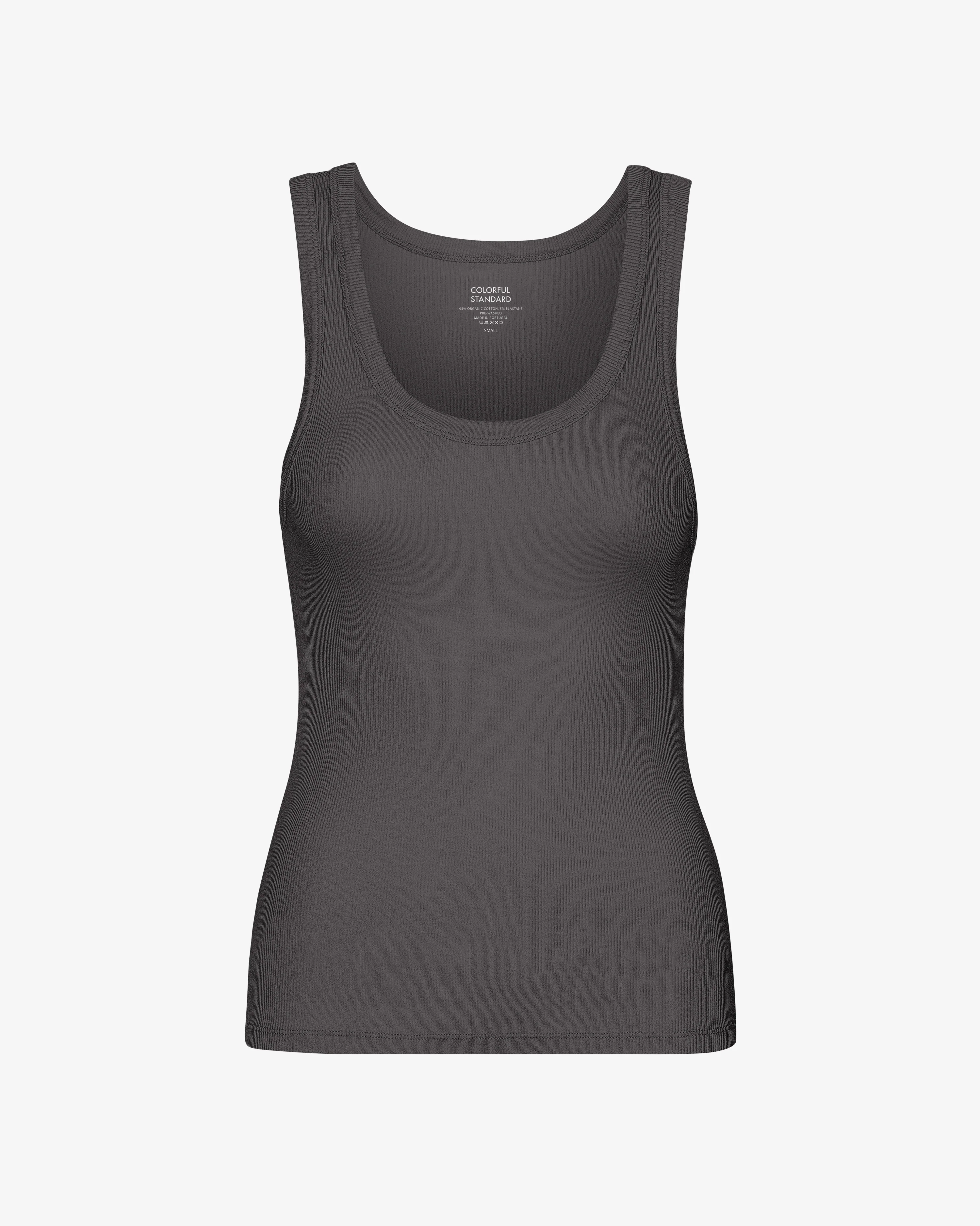 Women Organic Rib Tank Top - Lava Grey