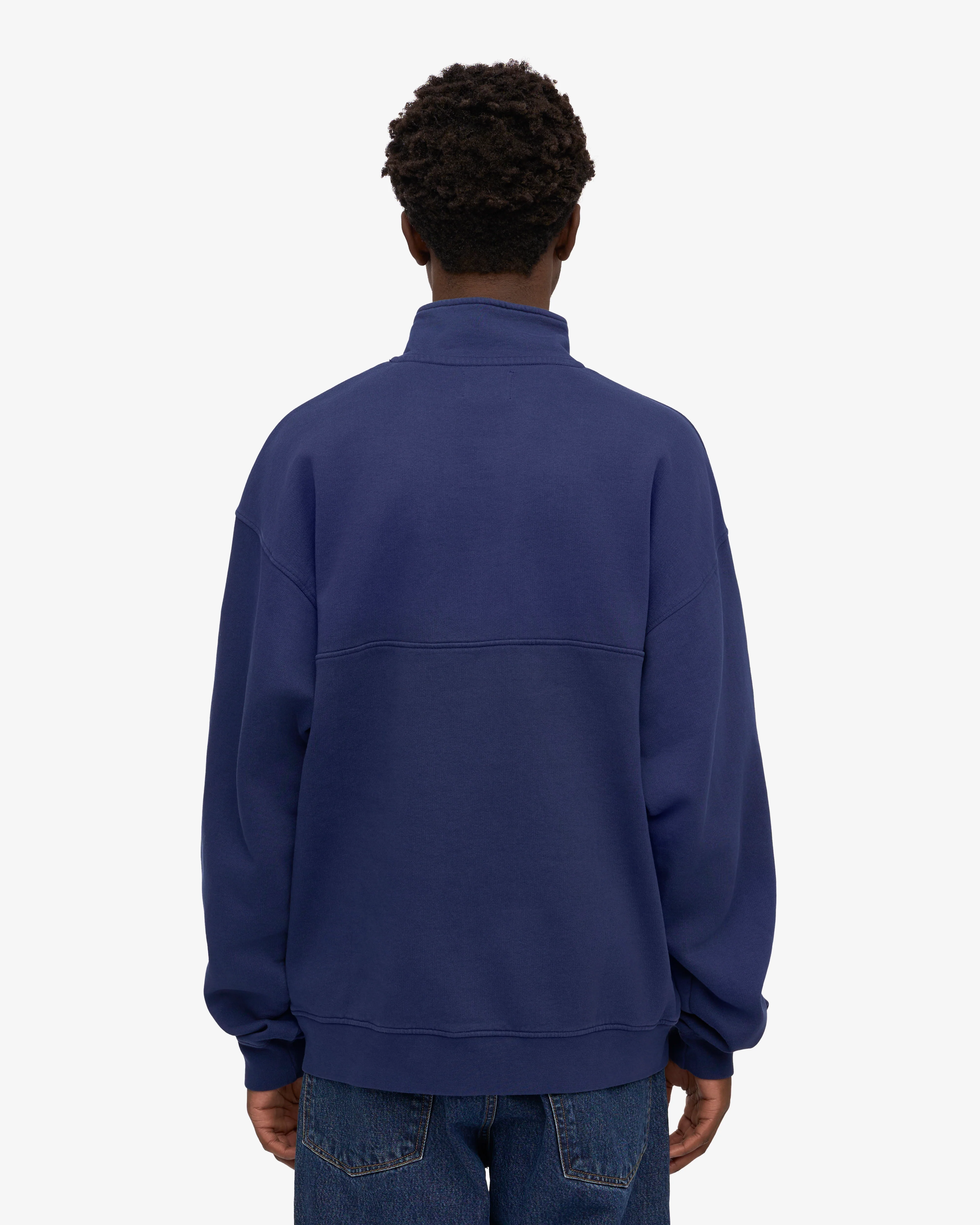 Organic Quarter Zip - Marine Blue